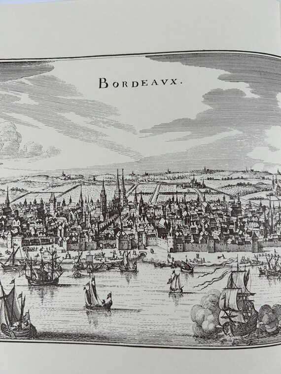 Stadtplan Bordeaux Blaeuw Antik 64x30cm