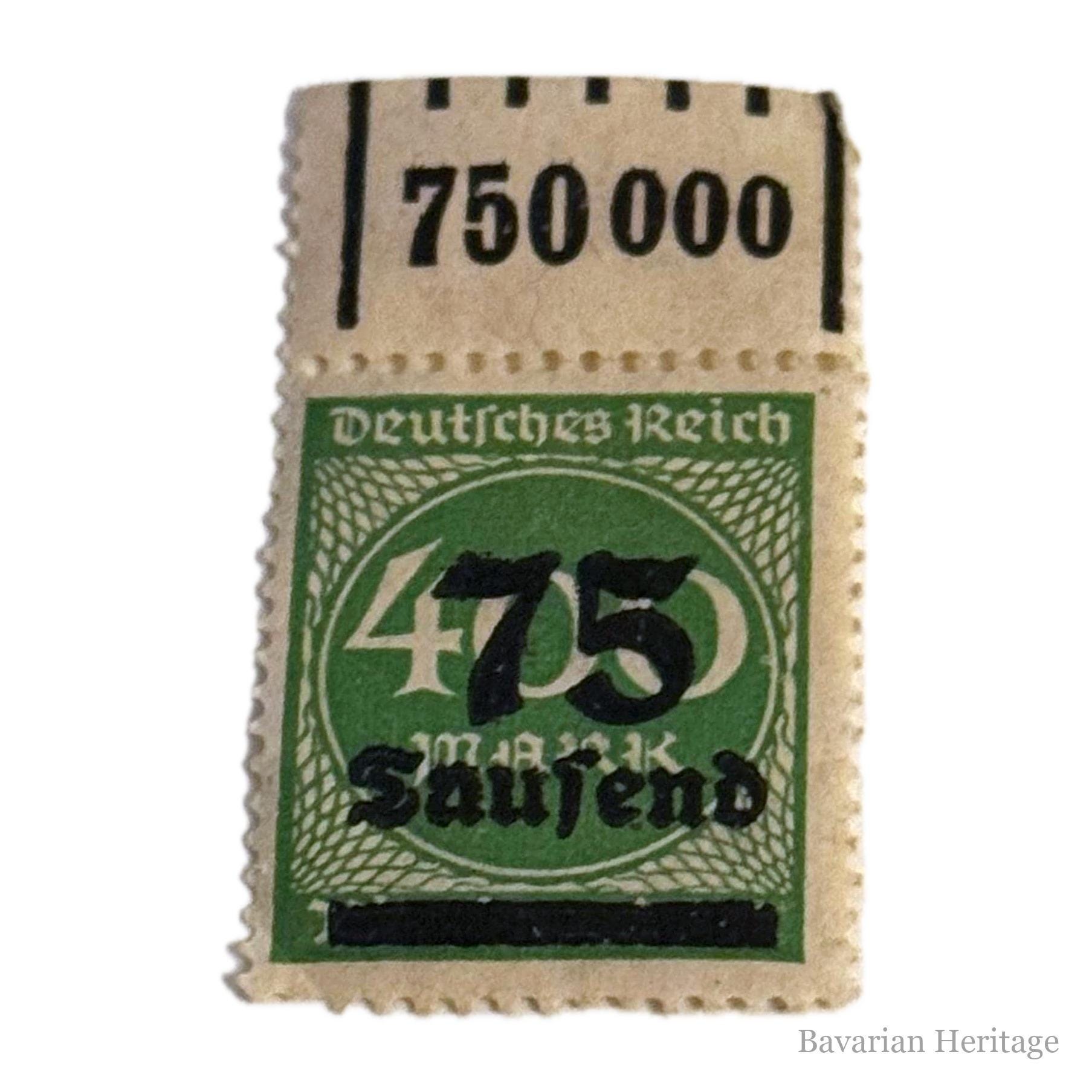 Antique German Reich Inflation Stamp with Margin