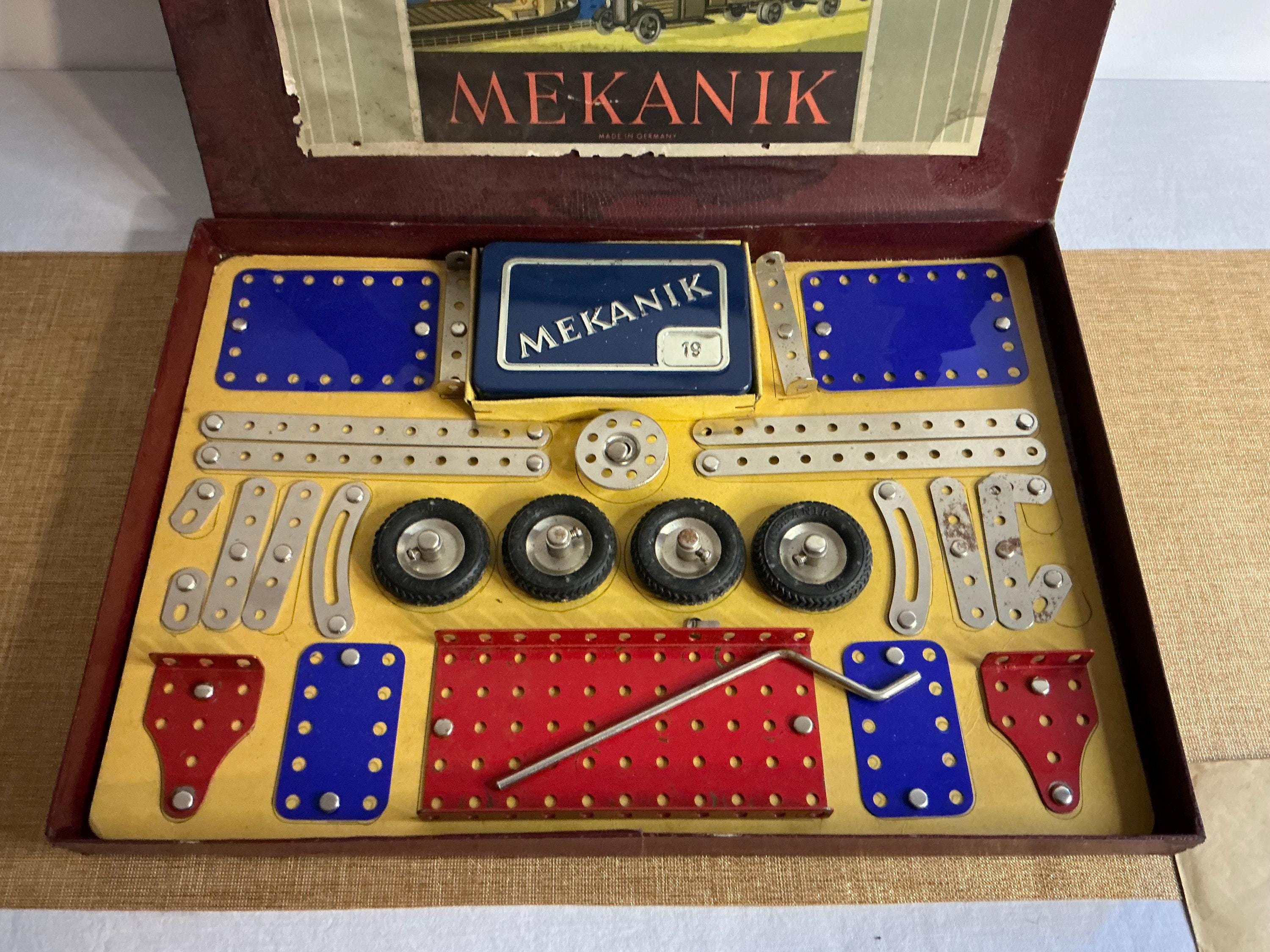 Baukasten MEKANIK vintage 1950 Konstruktion Bausatz Bäukästen Konstruktionskasten Sammler retro Spielzeug altes Konstruieren thrift Sammeln