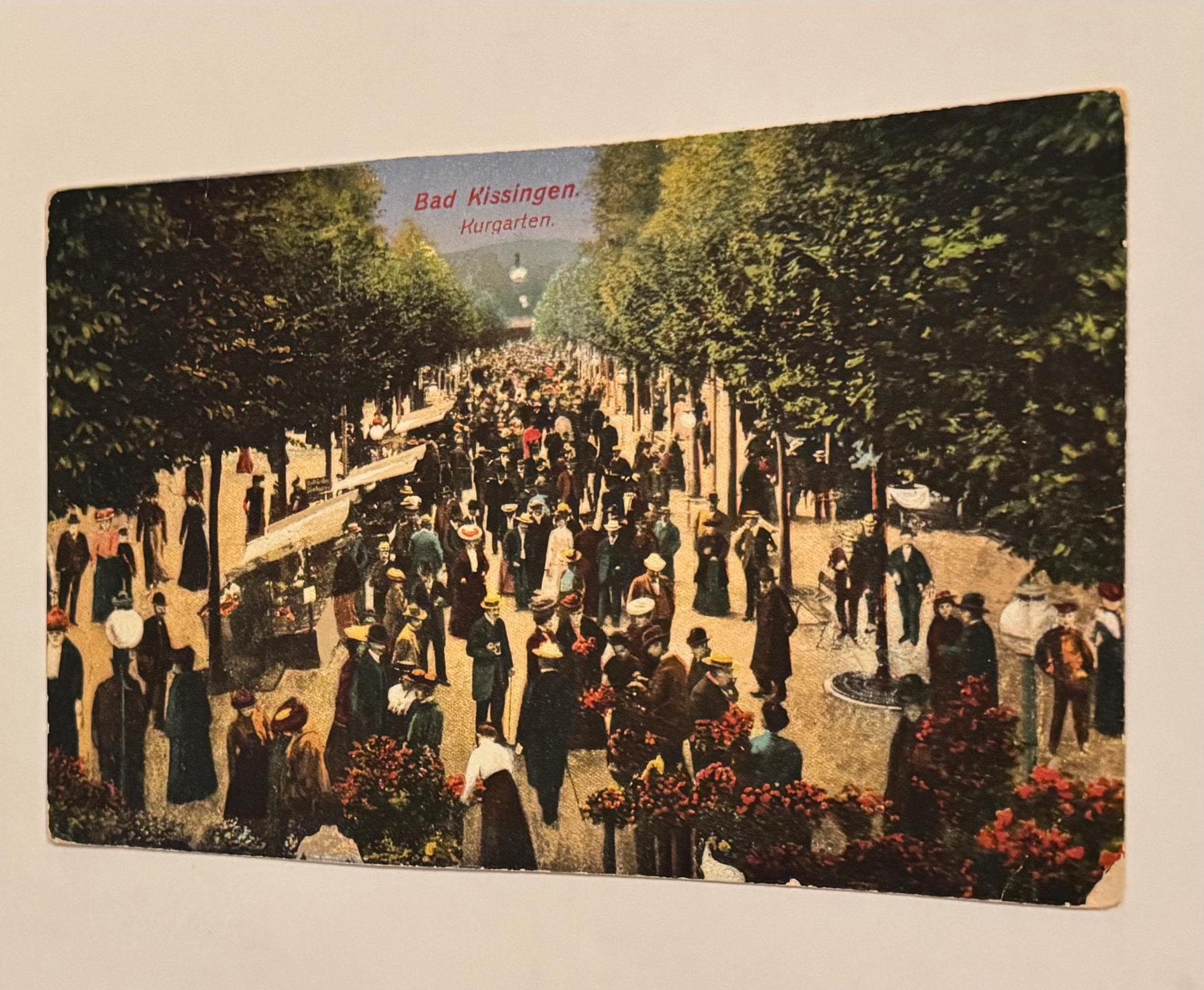 Postkarte Kurgarten Bad Kissingen Postcard vintage Postkarte Künstlerkarte Ansichtskarte Sammler Karten Sammlung retro Postkartensammlung