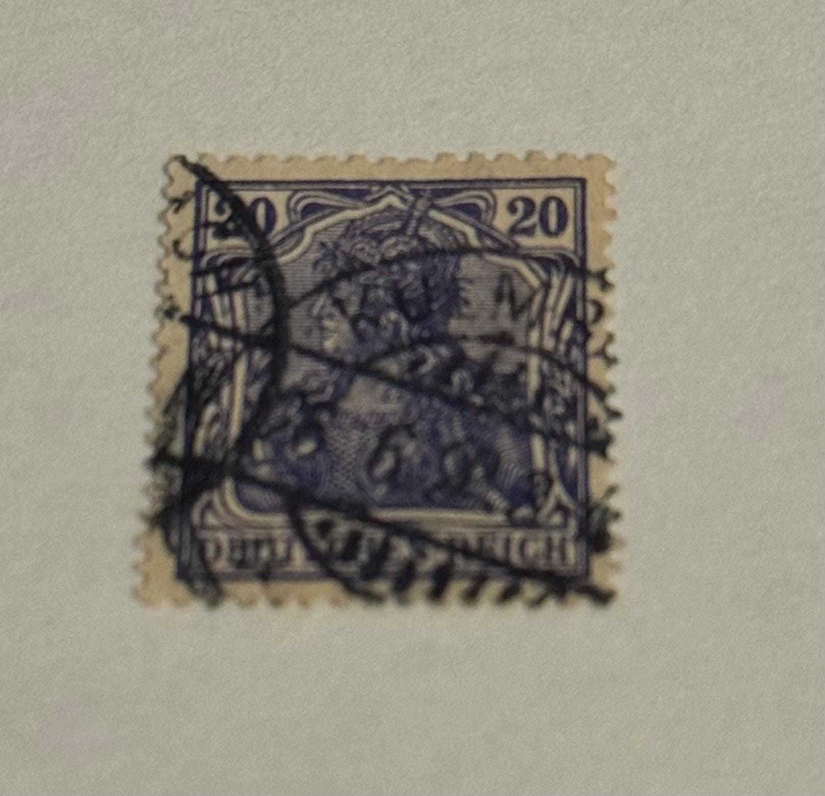 Vintage Briefmarke Germania 1900-1922 Gestempelt Briefmarkensammlung antik Philatelie Postwertzeichen alt Briefmarkensammler Sammler