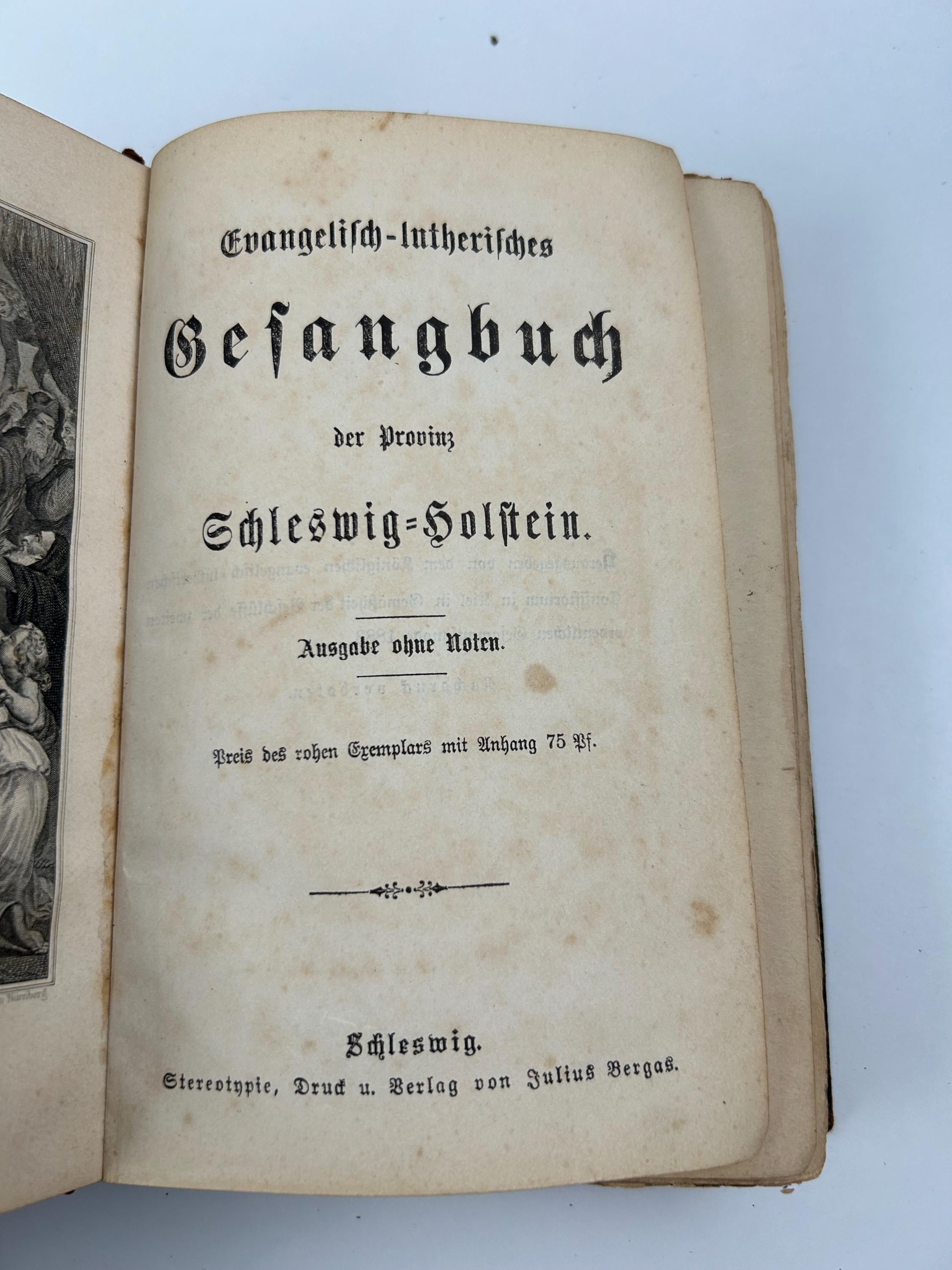 Gesangbuch Evangelisch-Lutherische der Provinz Schleswig-Holstein 1883 antike Bücher Buchsammler Buchsammlung Vintagebuch Bibliothek