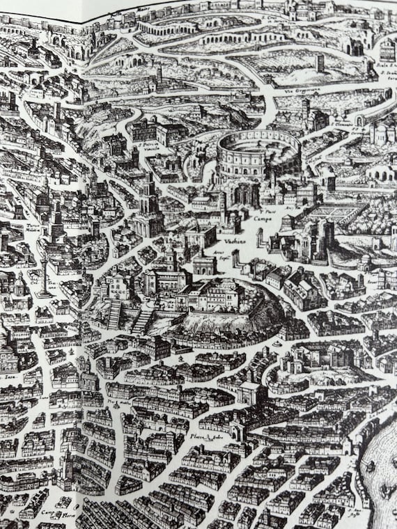 Stadtplan Rom Blaeuw Antik 86x30cm