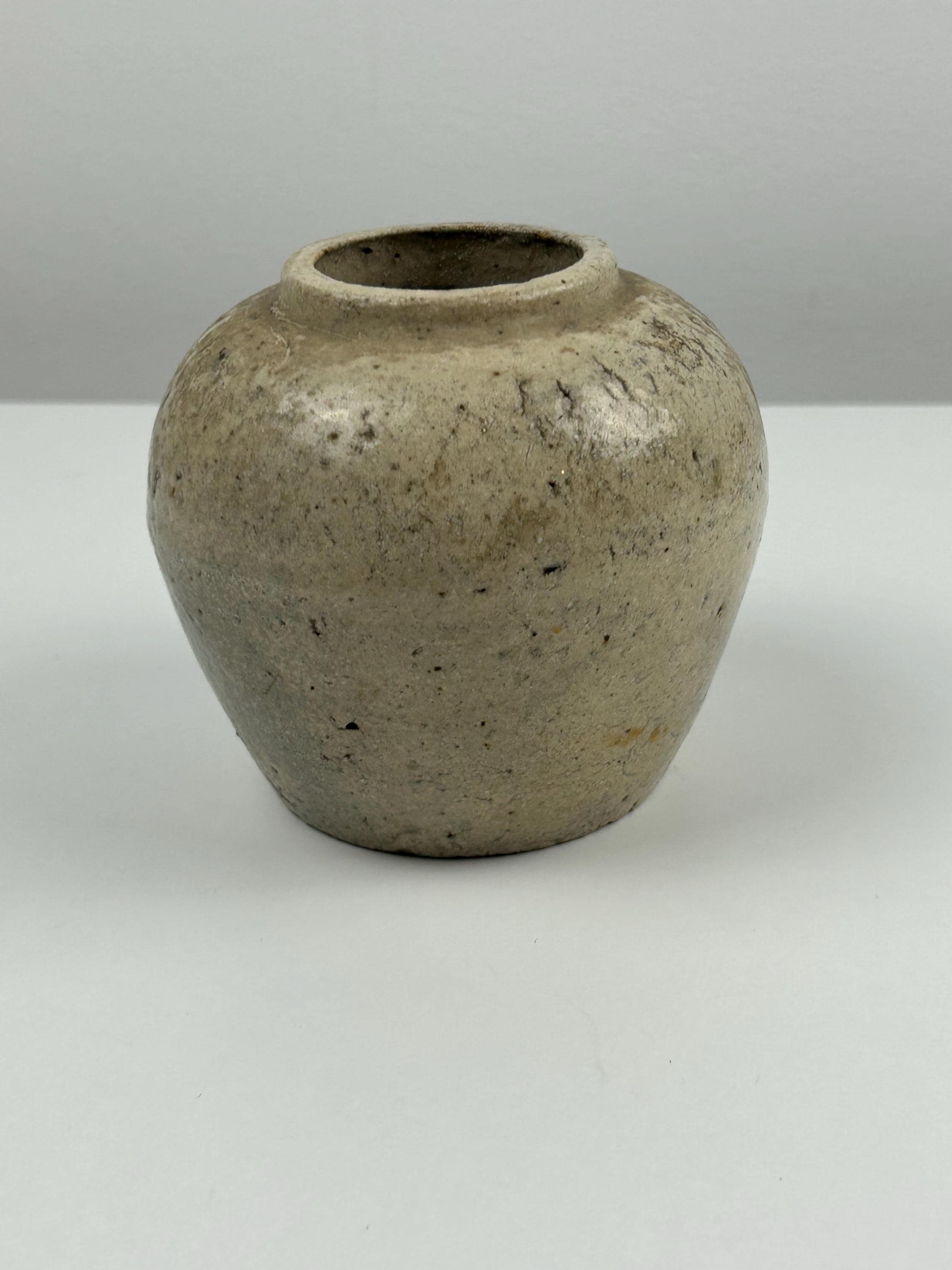 Vase Steinoptik vintage Höhe ca 9cm 3,54 in Moderne Blumenvase retro steingut thrift Vasen Vasensammlung Gefäß grau steingrau gebraucht alt