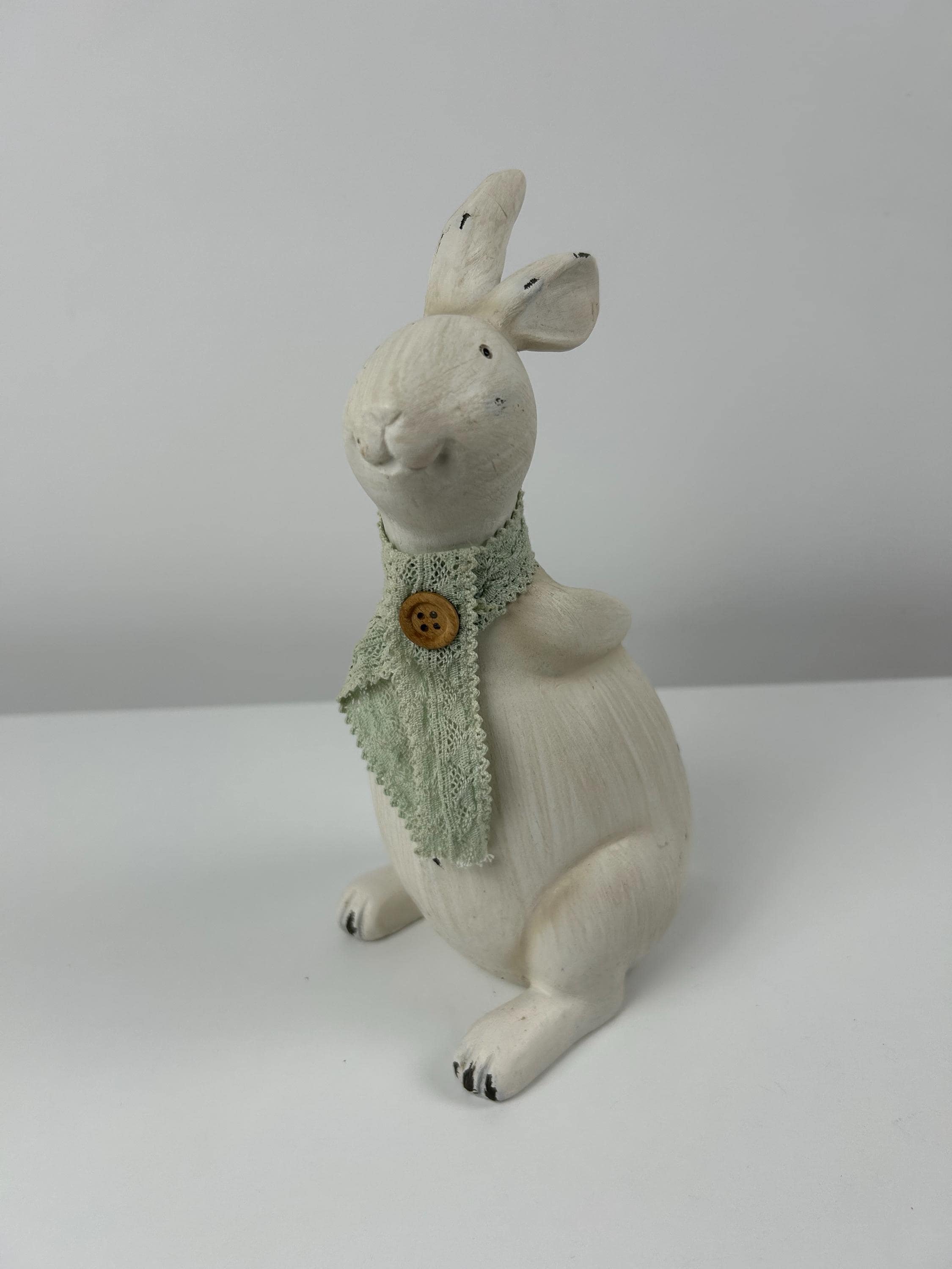 Hase weiß vintage ca. 25 cm retro Hasen Ostern Dekoration Frühling Sommer w