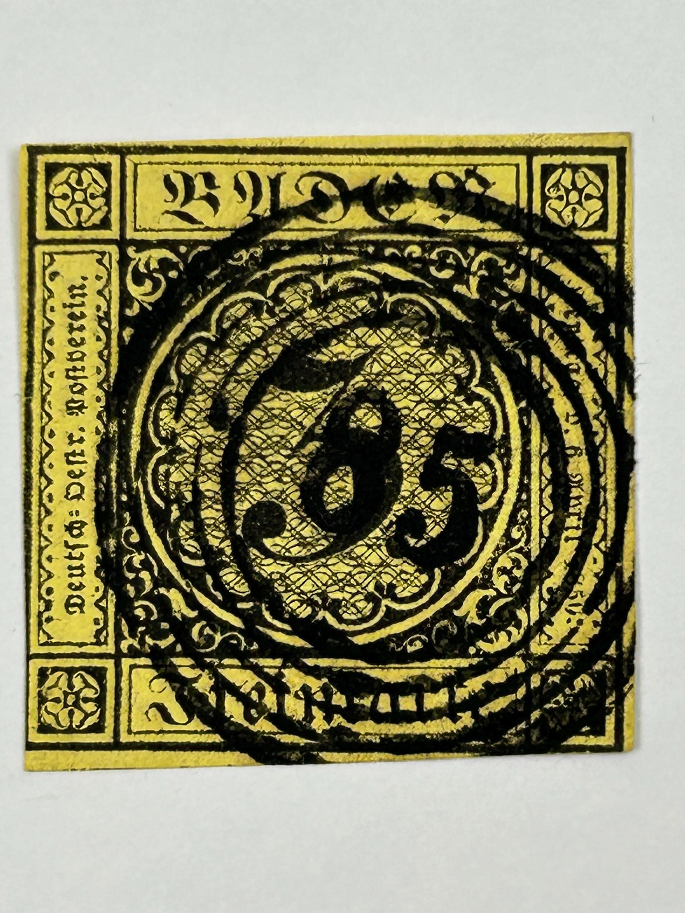 Briefmarke Baden 3 Kreuzer von 1851 gestempelt Briefmarkensammlung antik Altdeutschland Philatelie Postwertzeichen alt Briefmarkensammler