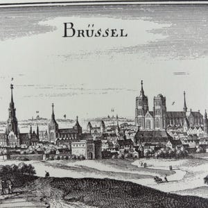 Plan de la ville de Bruxelles vintage 43 x 30 cm 16,92 x 11,81 pouces décoration ancienne décoration maison photo carte murale