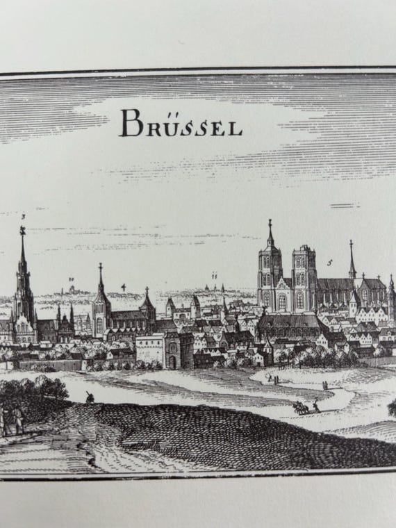 Stadtplan Brüssel Blaeuw Antik 43x30cm