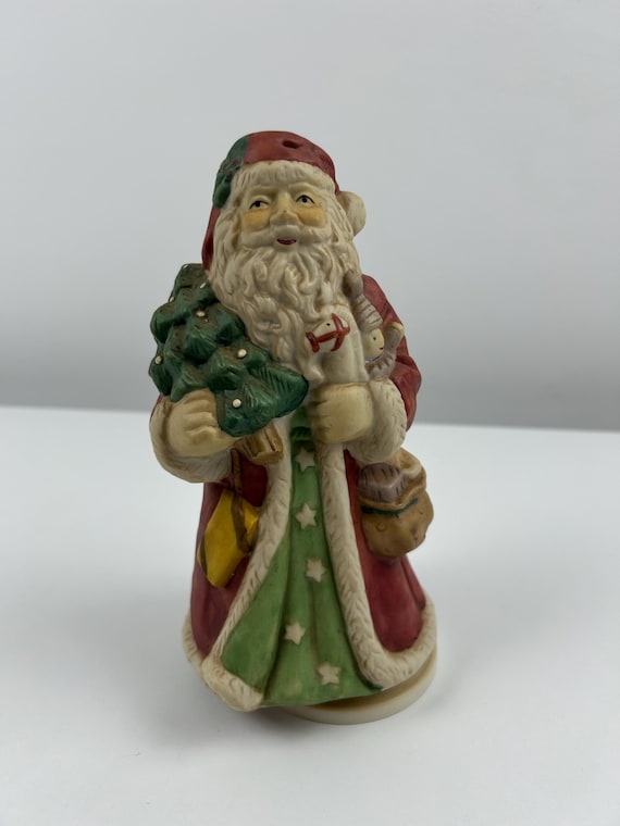 クリスマス オルゴール 陶器製 サンタクロース コレクション用ヴィンテージサンタクロースオルゴール、クリスマス