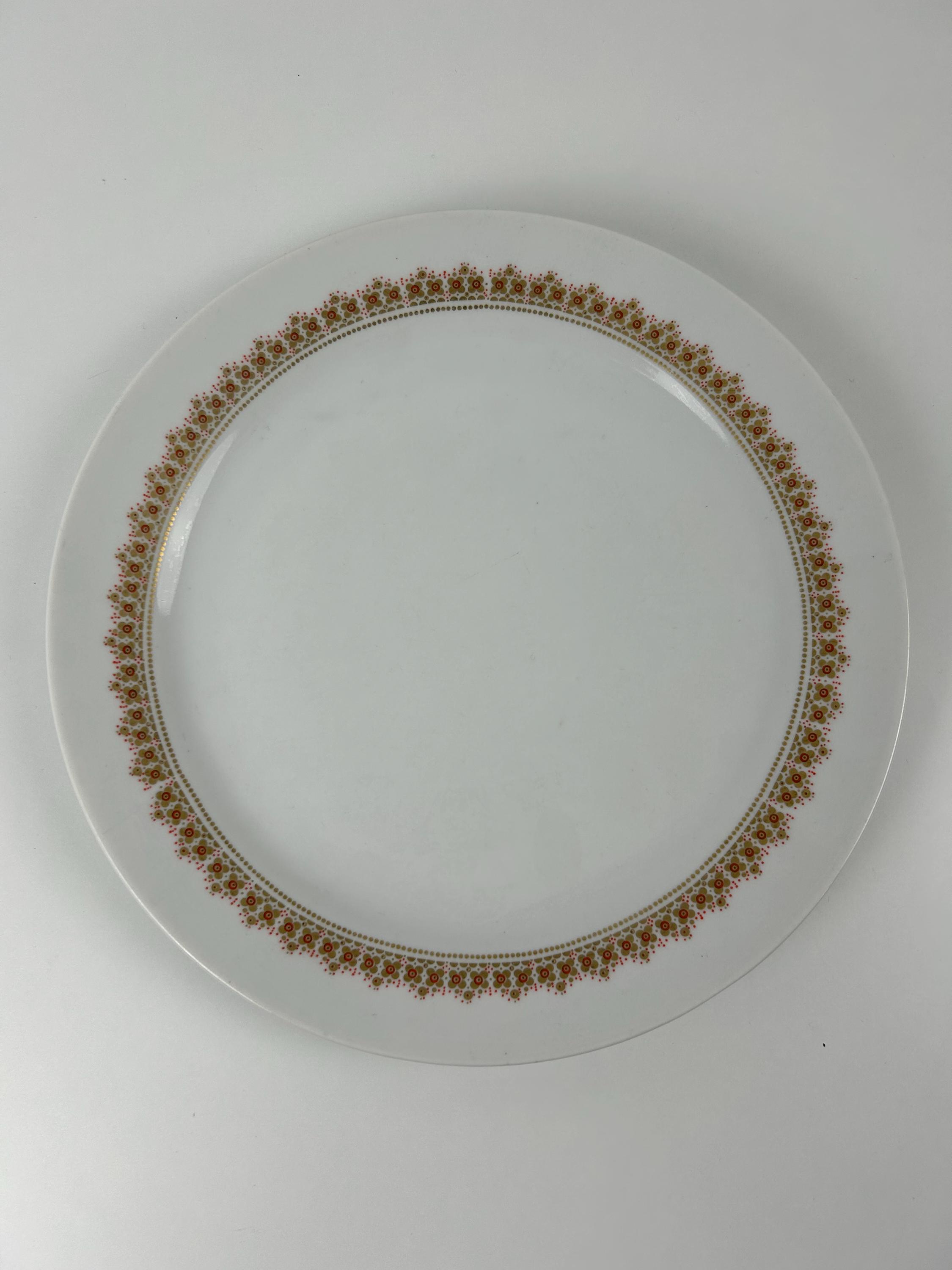 Servierteller 25 cm retro Teller alt vintage Teller Wunsiedel Goldrand Dekoration Servieren