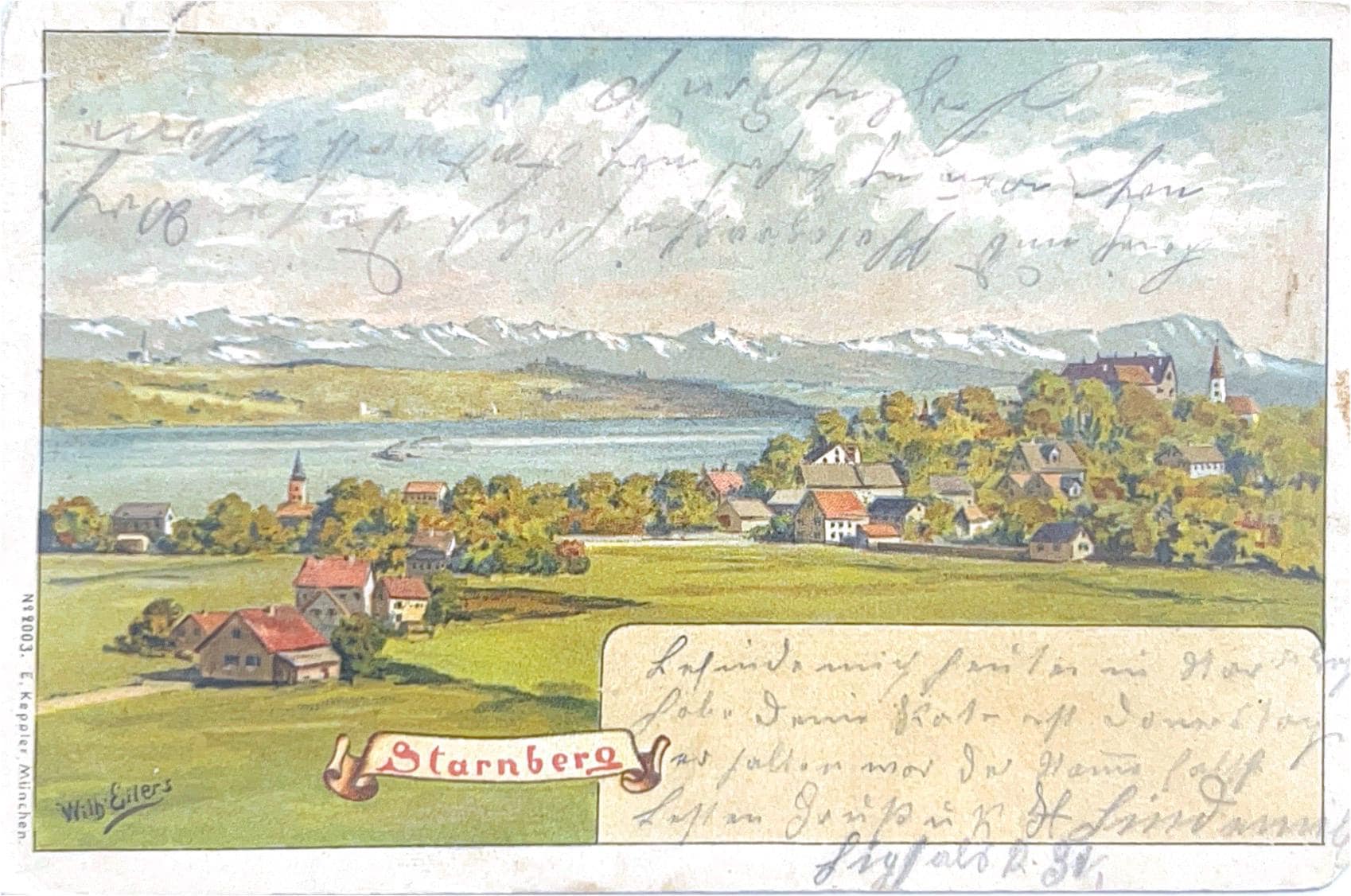 Ansichtskarte Starnberg Postkarte vintage Sammlerstück Lithografie Bildpostkarte Litho Briefkarte Korrespondenzkarte thrift