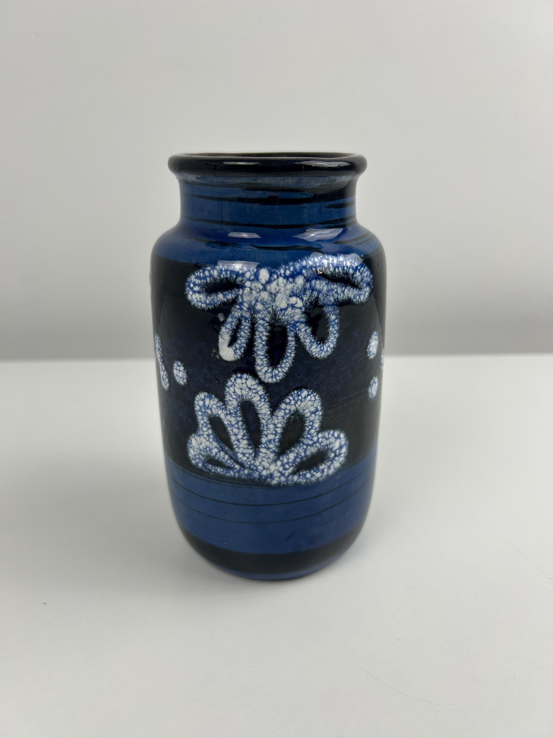 Vase blau Scheurich 237-15 Einrichtung midcentury Dekoration Art Déco Hauseinrichtung Blumenvase