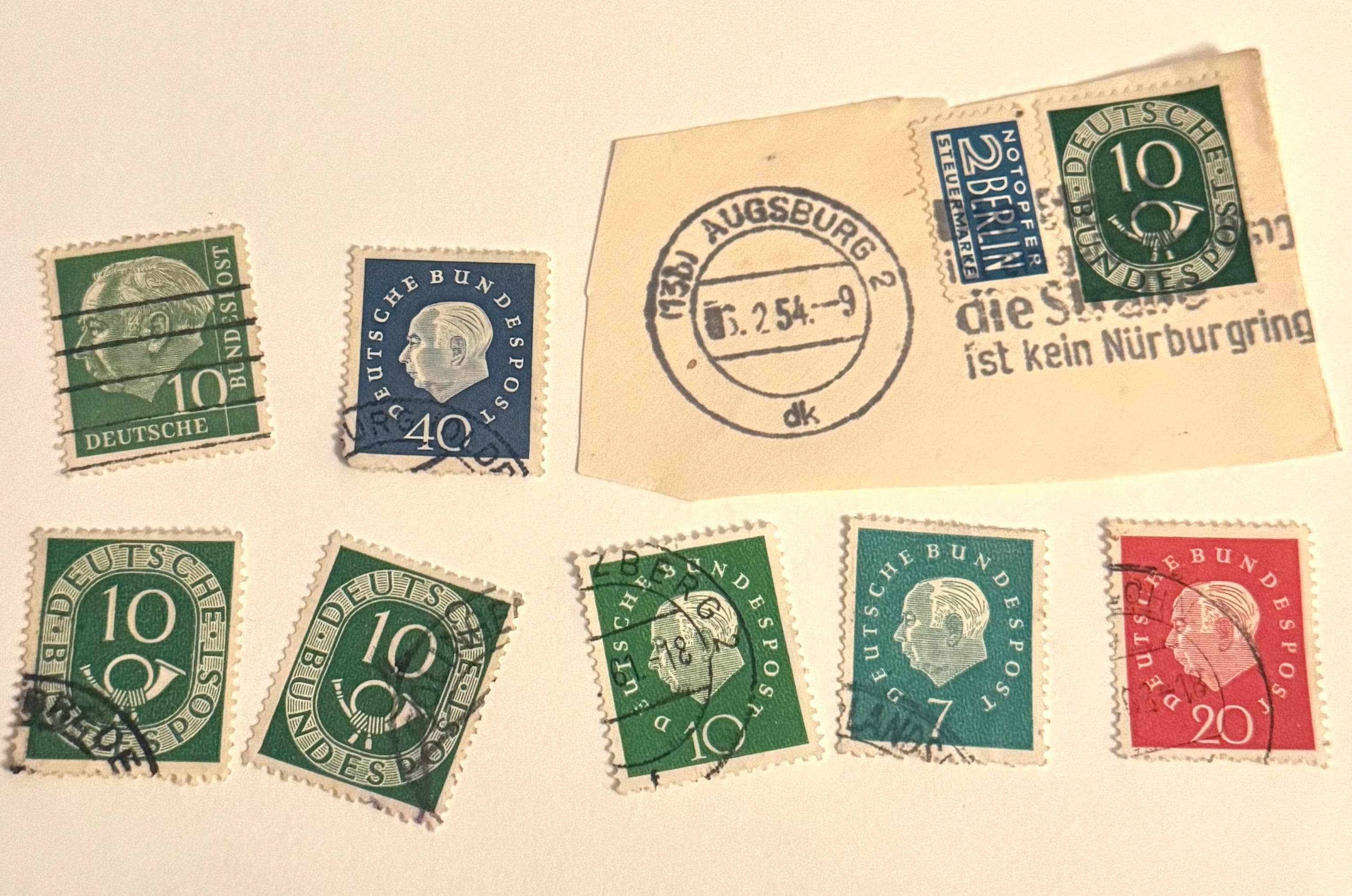 Vintage Briefmarken Deutsche Bundespost SET 8x vintage Briefmarken Briefmarkensammlung Philatelie Bayern Philatelie Deutschland gestempelt