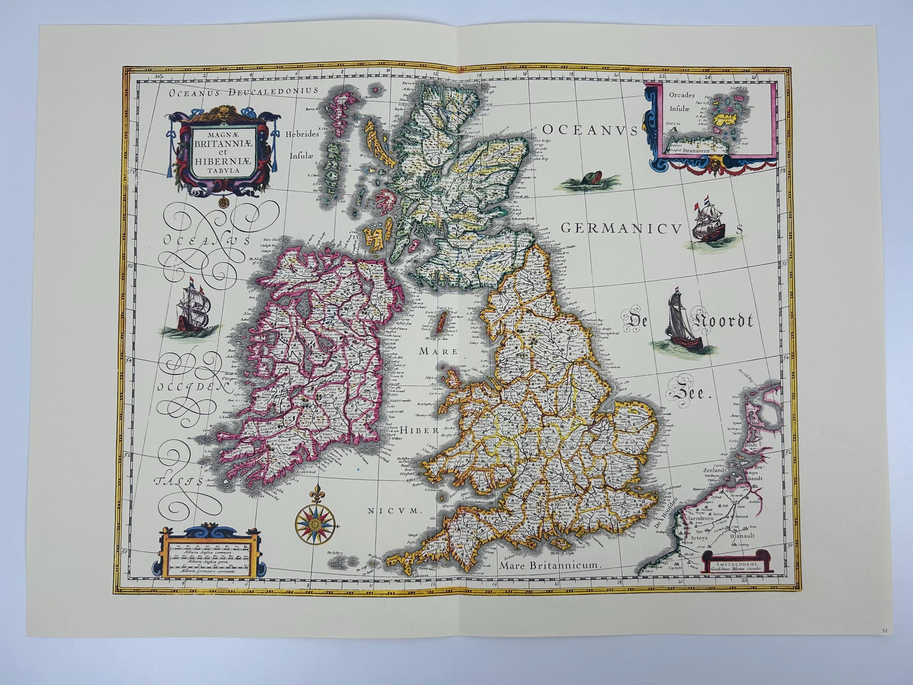 Vereinigtes Königreich Landkarte Karte vintage 60x43 cm und 23,62x16,92 in Dekoration alt Wohndekoration Bild Wand Landkarte Wandkarte Deko