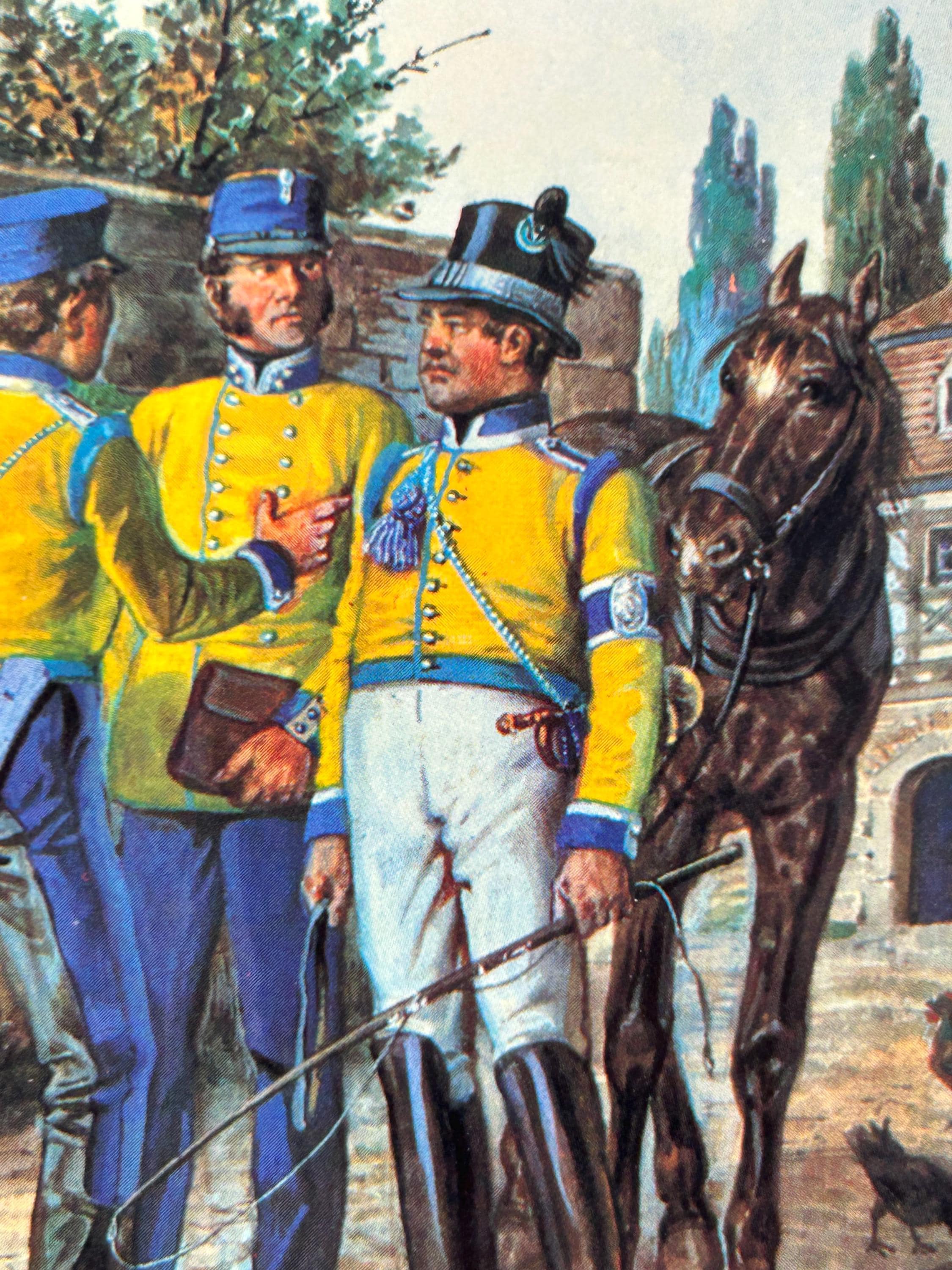 Postkarte gelbes Regiment alt Karten Künstlerkarte Ansichtskarte Sammler Karten Sammlung retro Postkartensammlung thrift