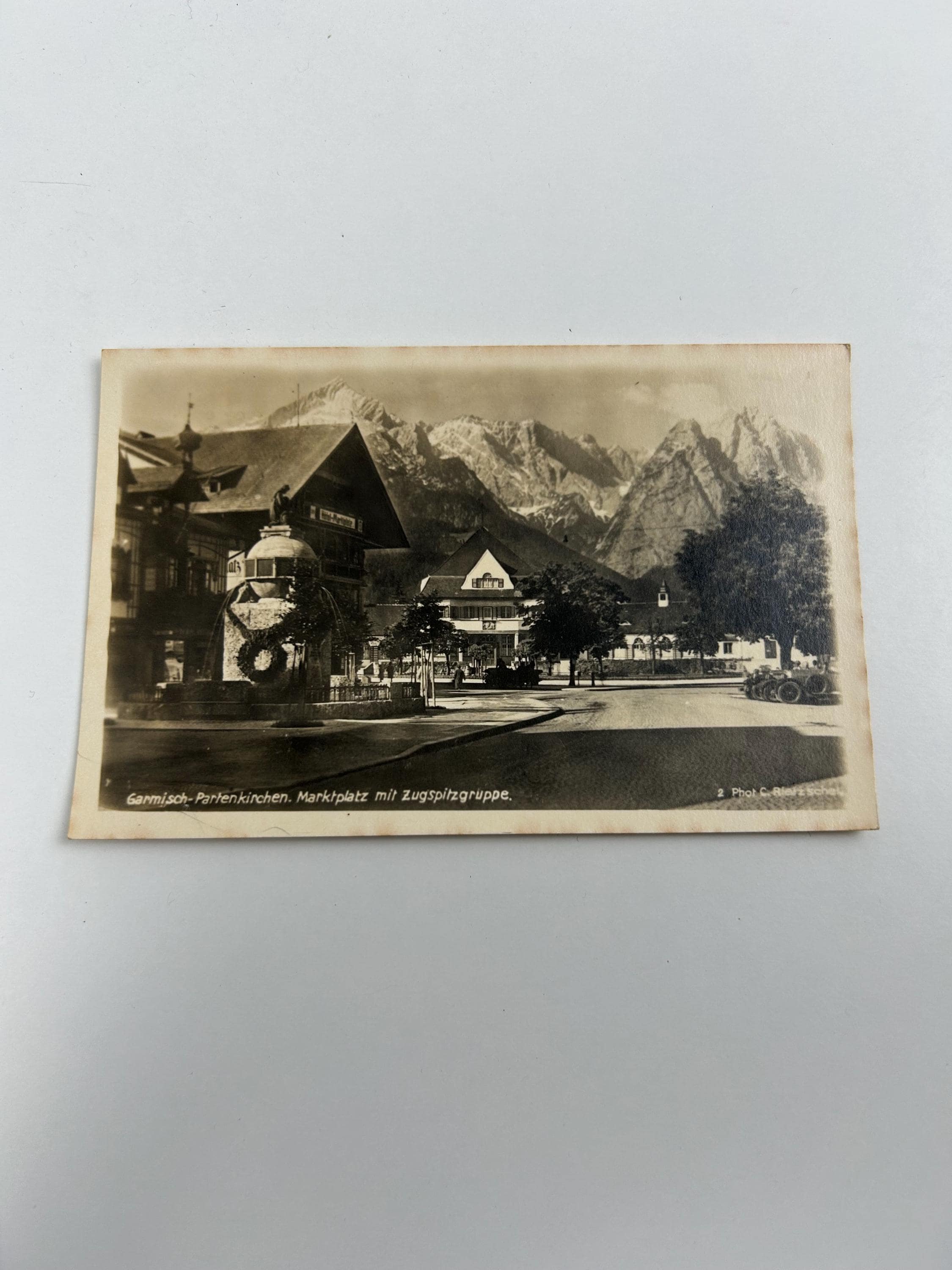 Postkarte Garmisch Partenkirchen vintage Postkarte Künstlerkarte alt Ansichtskarte Sammler Karten Sammlung retro Postkartensammlung thrift