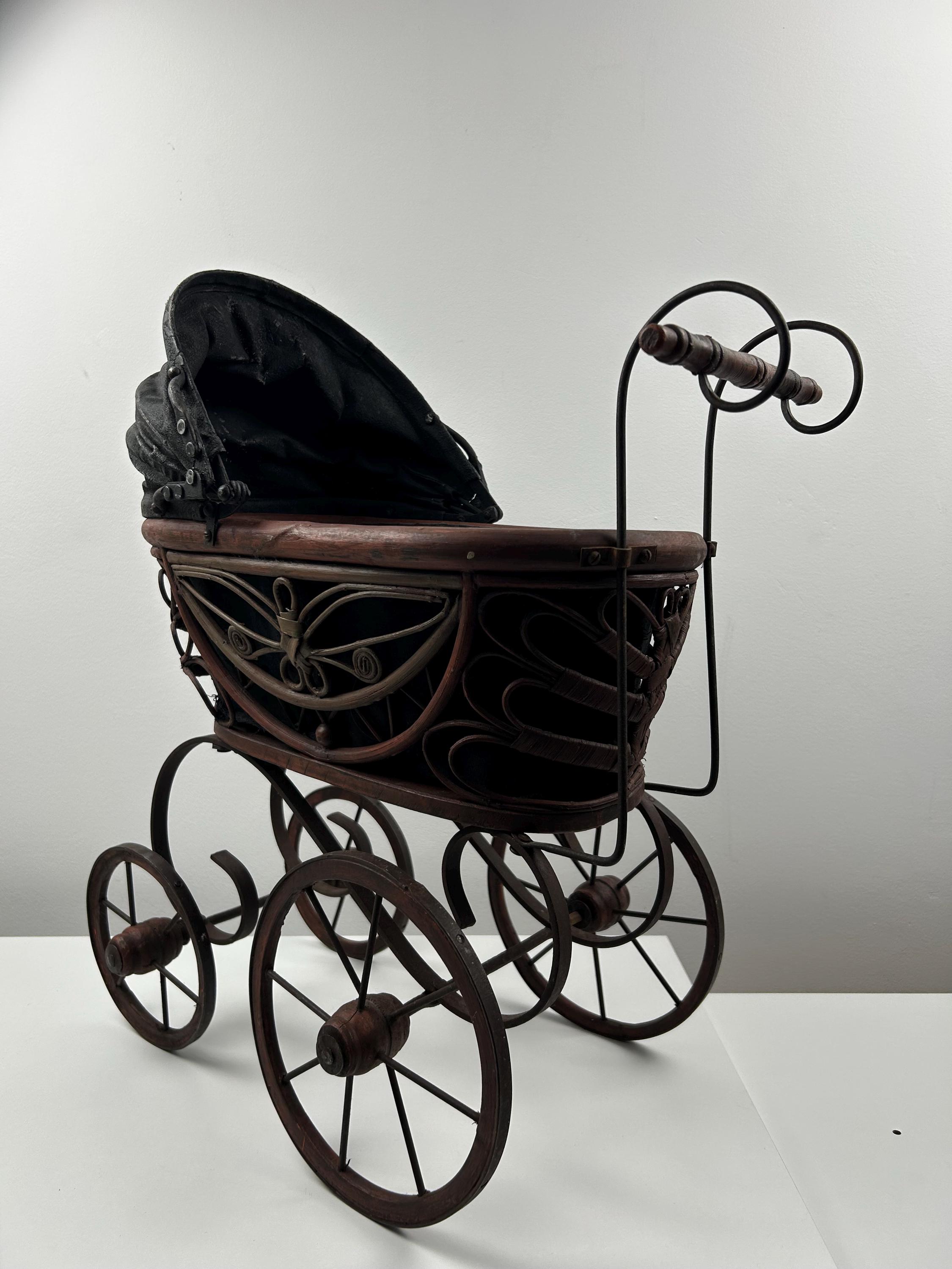 Puppenwagen vintage mittelgroß 50x50cm 19,7x19,7in viktorianisch Dekoration edwardianisch Einrichtung Puppenliebhaber retro Puppensammler