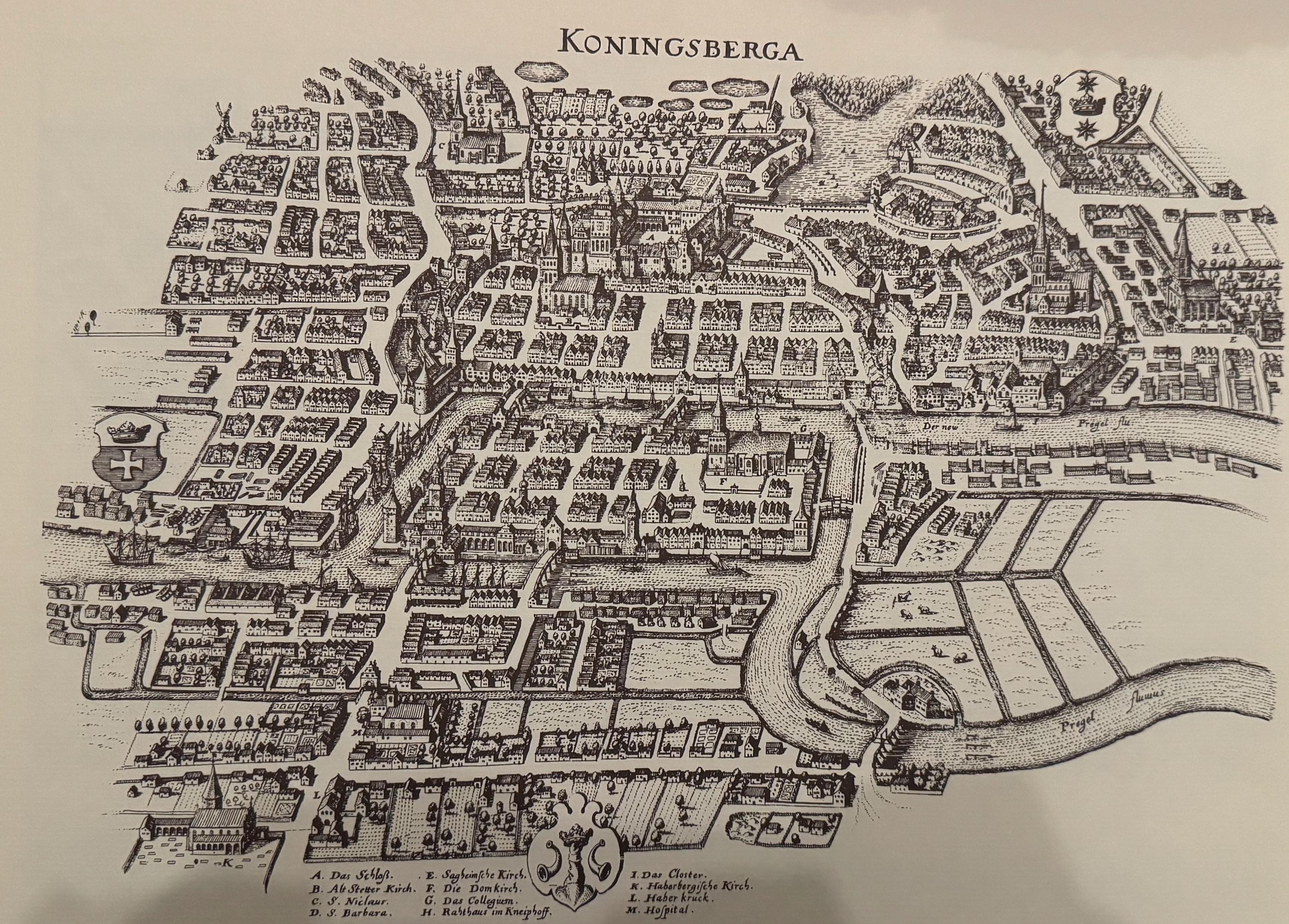 Stadtplan Königsberg vintage Kunstdruck | Antike Landkarte Wanddeko Historisches Bild Wohnzimmer Dekoration Landkarte alt