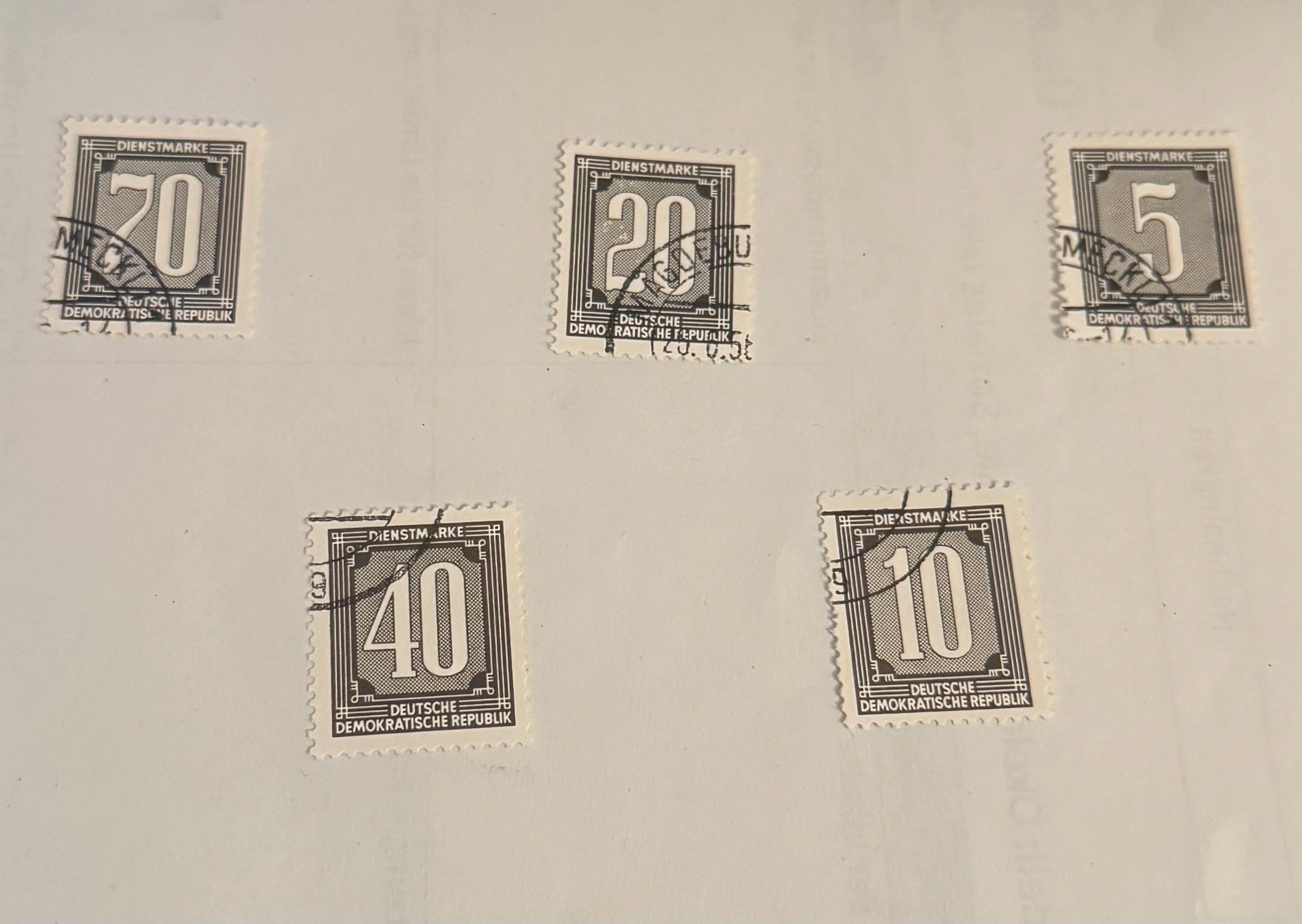 SET Verschiedene Dienstmarken DDR Deutsche Demokratische Republik gestempelt Briefmarkensammlung Philatelie alt Briefmarkensammler