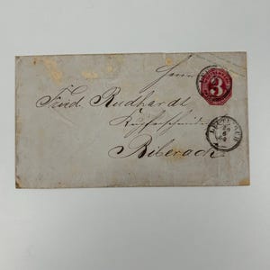 Reino de Württemberg tres groschen post cartas antiguas tres sobre kreuzer