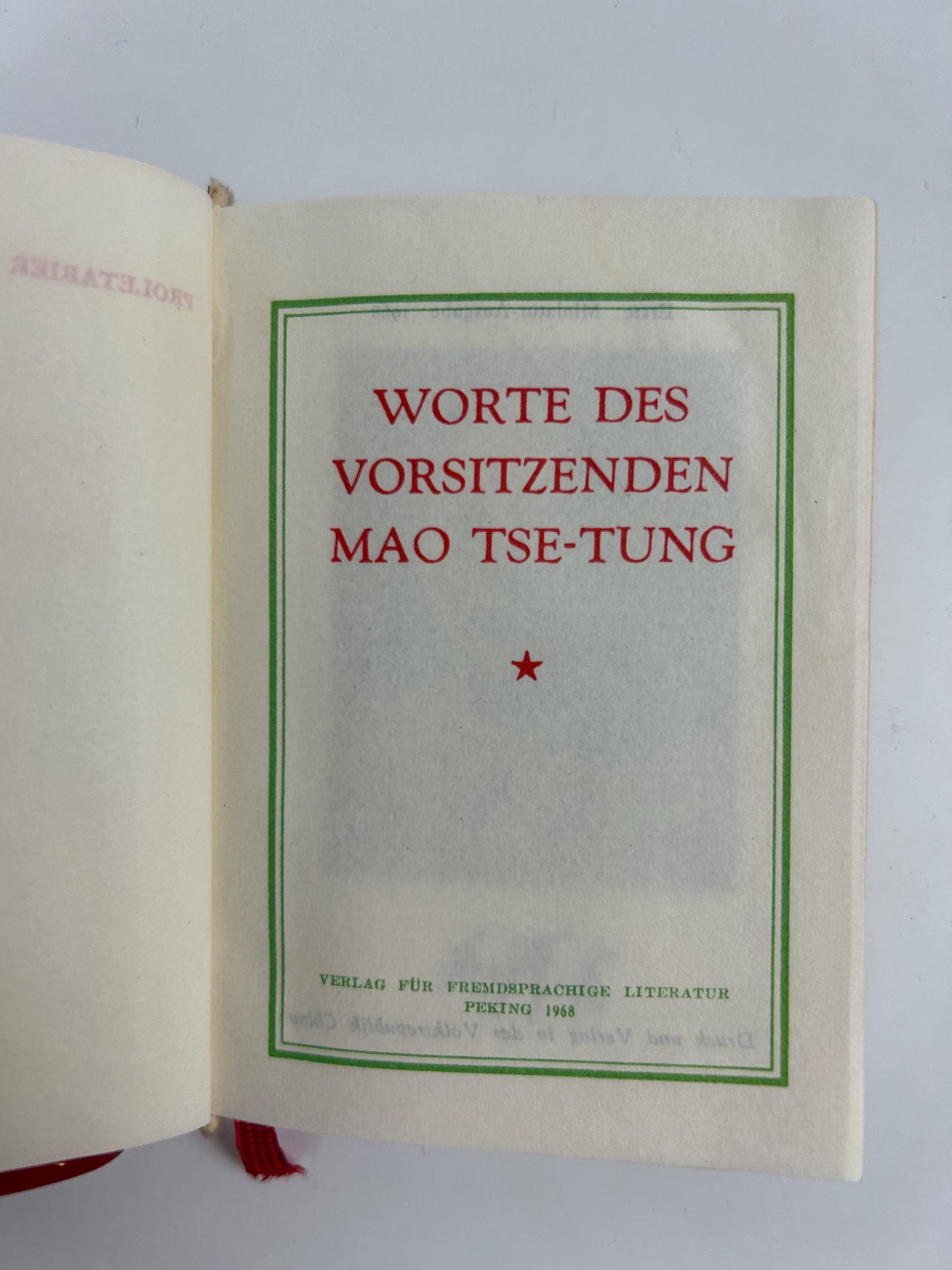 Rotes Büchlein vintage erste Miniatur-Ausgabe 1968 vintage Buch deutsche Version Mao China Lesen retro Bücher Einrichtung Dekoration Wohnen