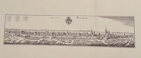 Stadtplan Braunschweig Antik 64x30cm