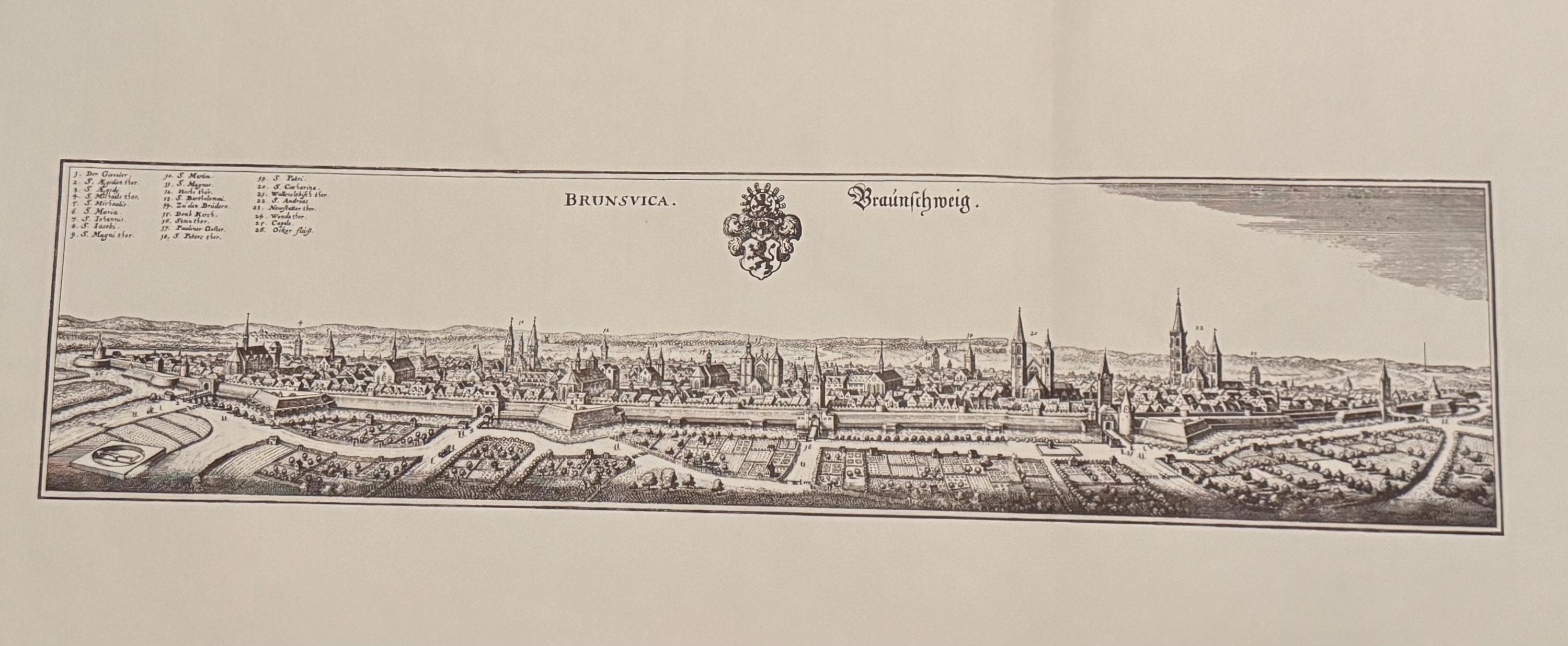 Stadtplan Braunschweig vintage Kunstdruck | Antike Landkarte Wanddeko Historisches Bild Wohnzimmer Dekoration Landkarte alt
