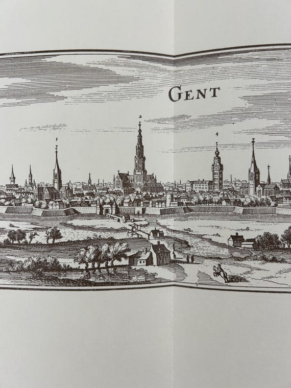 Stadtplan Gent Blaeuw Antik 60x43cm