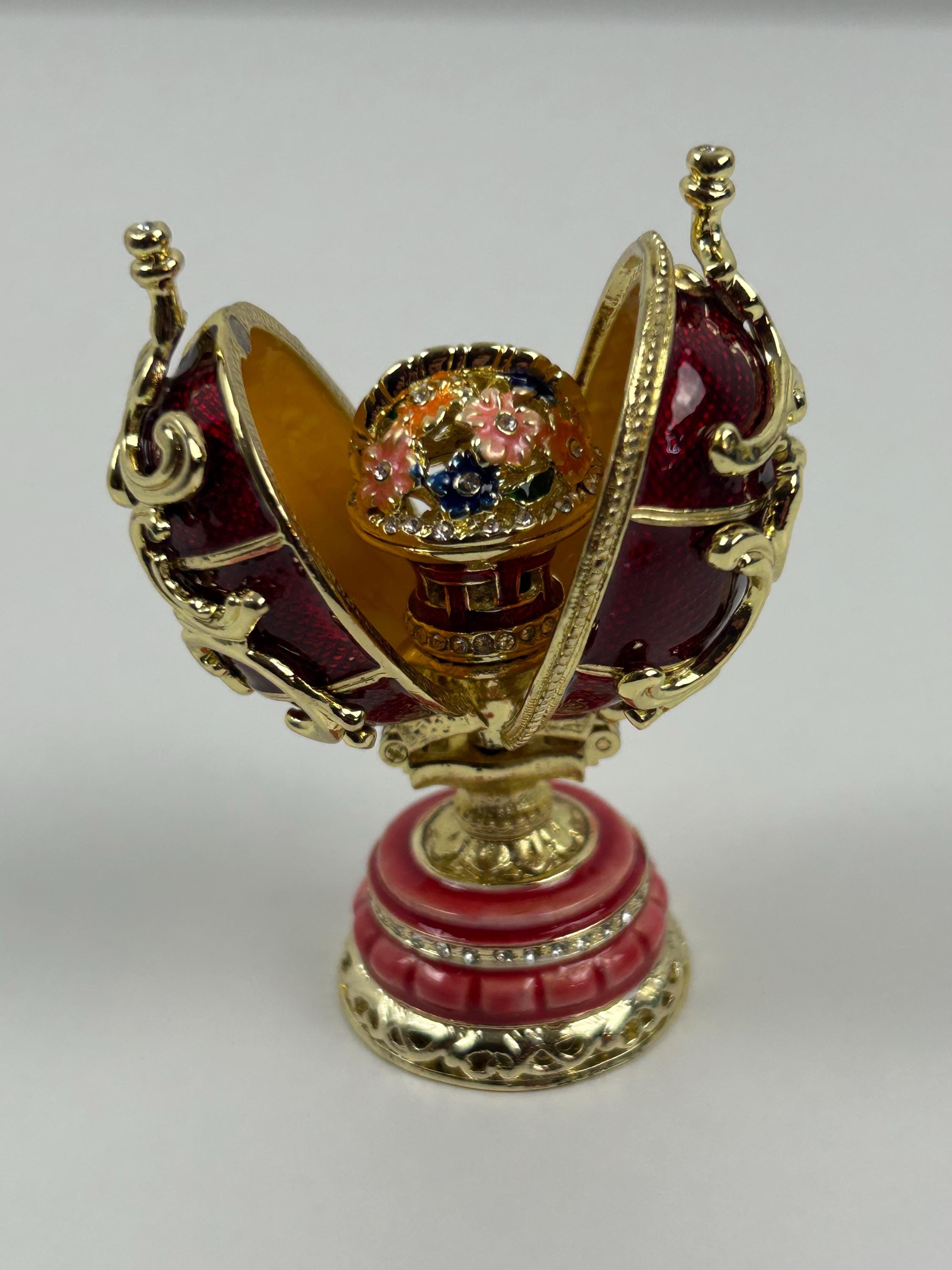 Frühlingsdekoration wunderschönes Kunstei im Fabergé-Stil "Frühling" retro Ostern alt Geschenk Eierkunst