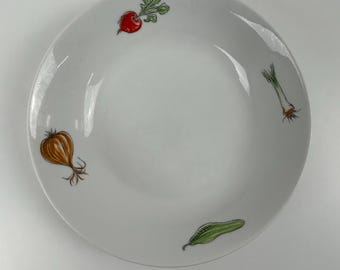 Plate set retro plate 2 pieces old vegetable plate vintage serving plate bowl retro vegetables tomato plate onion plate plate thrift