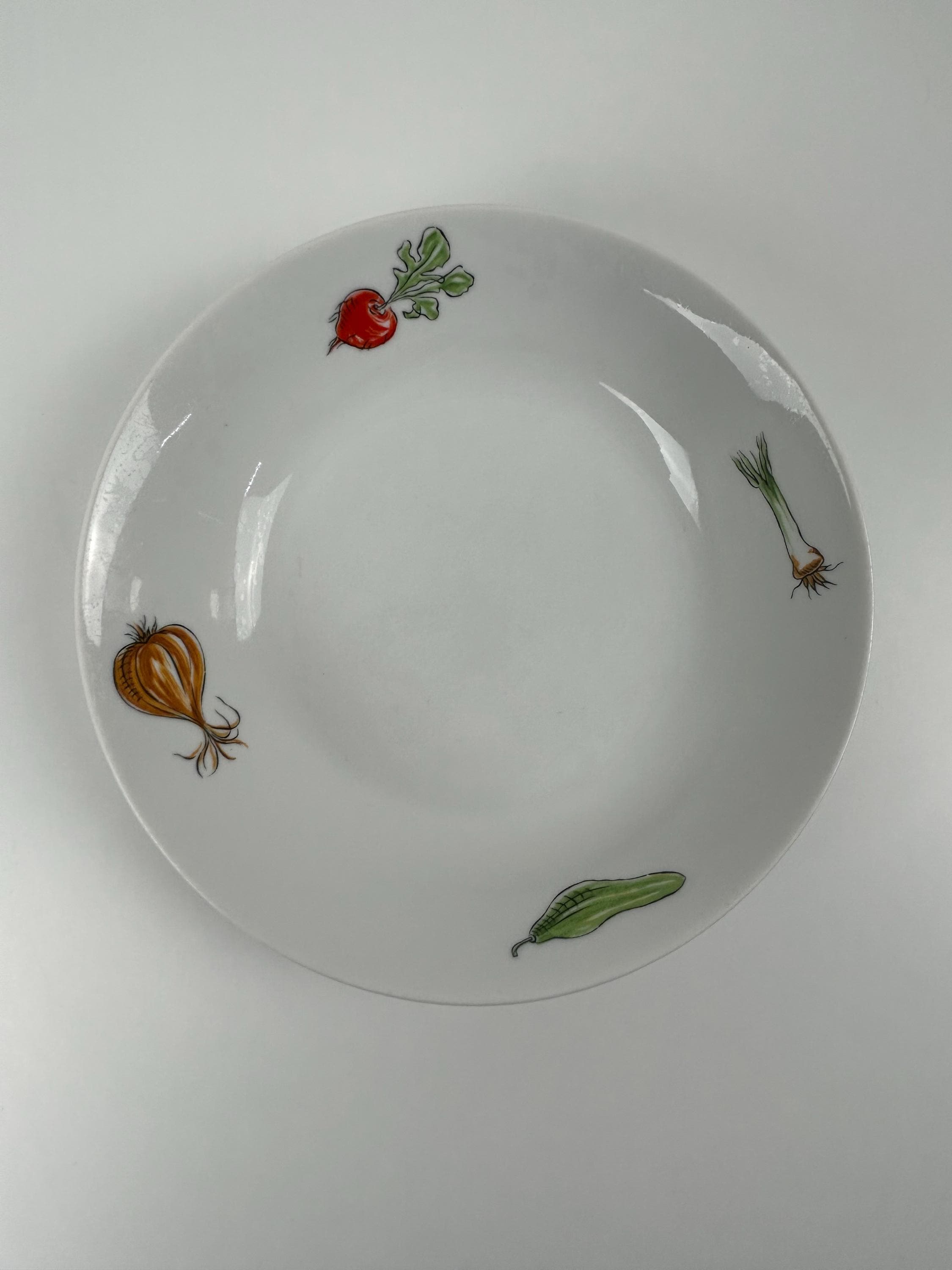 Tellerset retro Teller 2 Stück alt Gemüseteller vintage Servierteller Schale retro Gemüse Tomatenteller Zwiebelteller Teller thrift