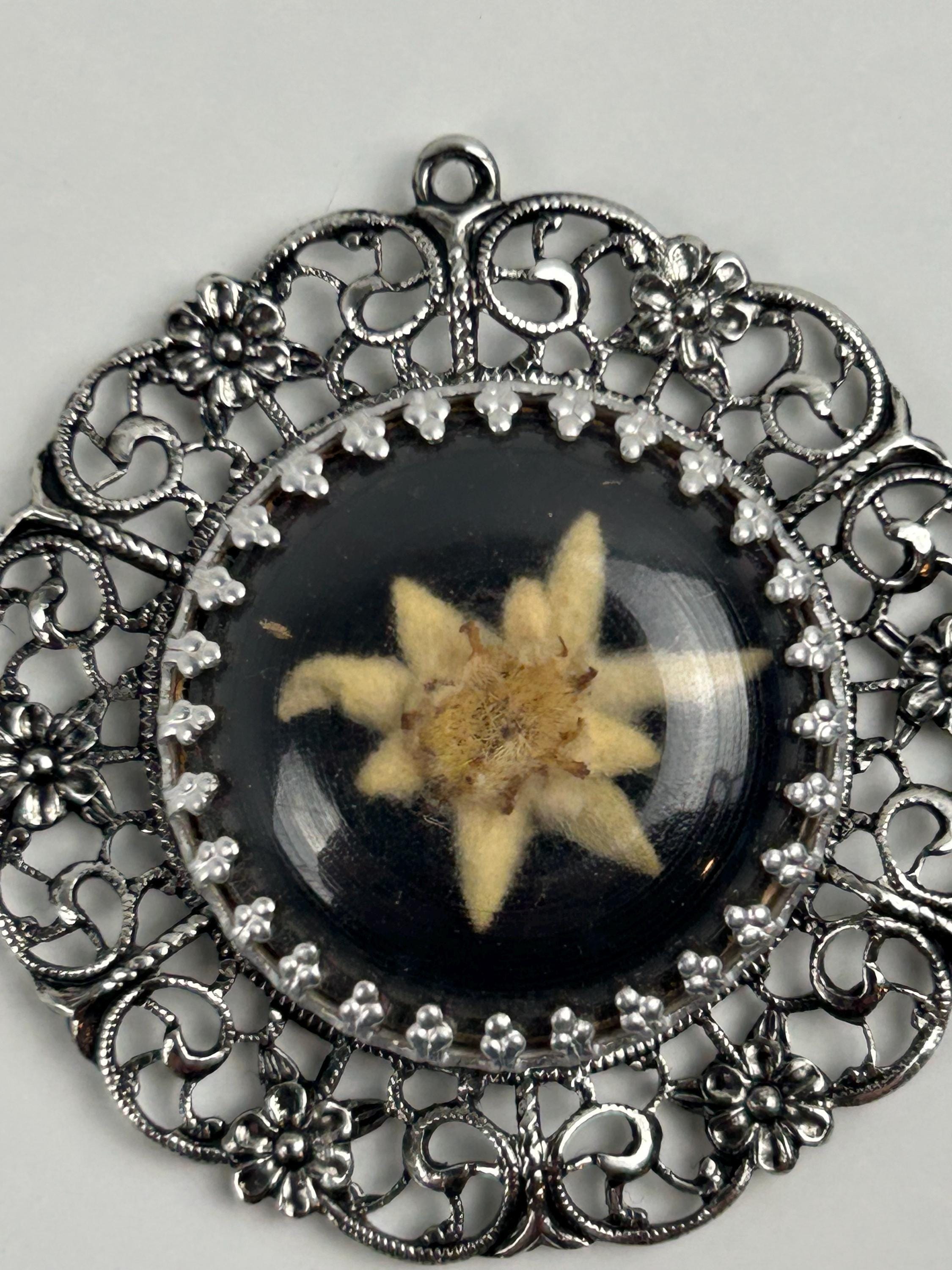 Brosche Vintage Edelweiss