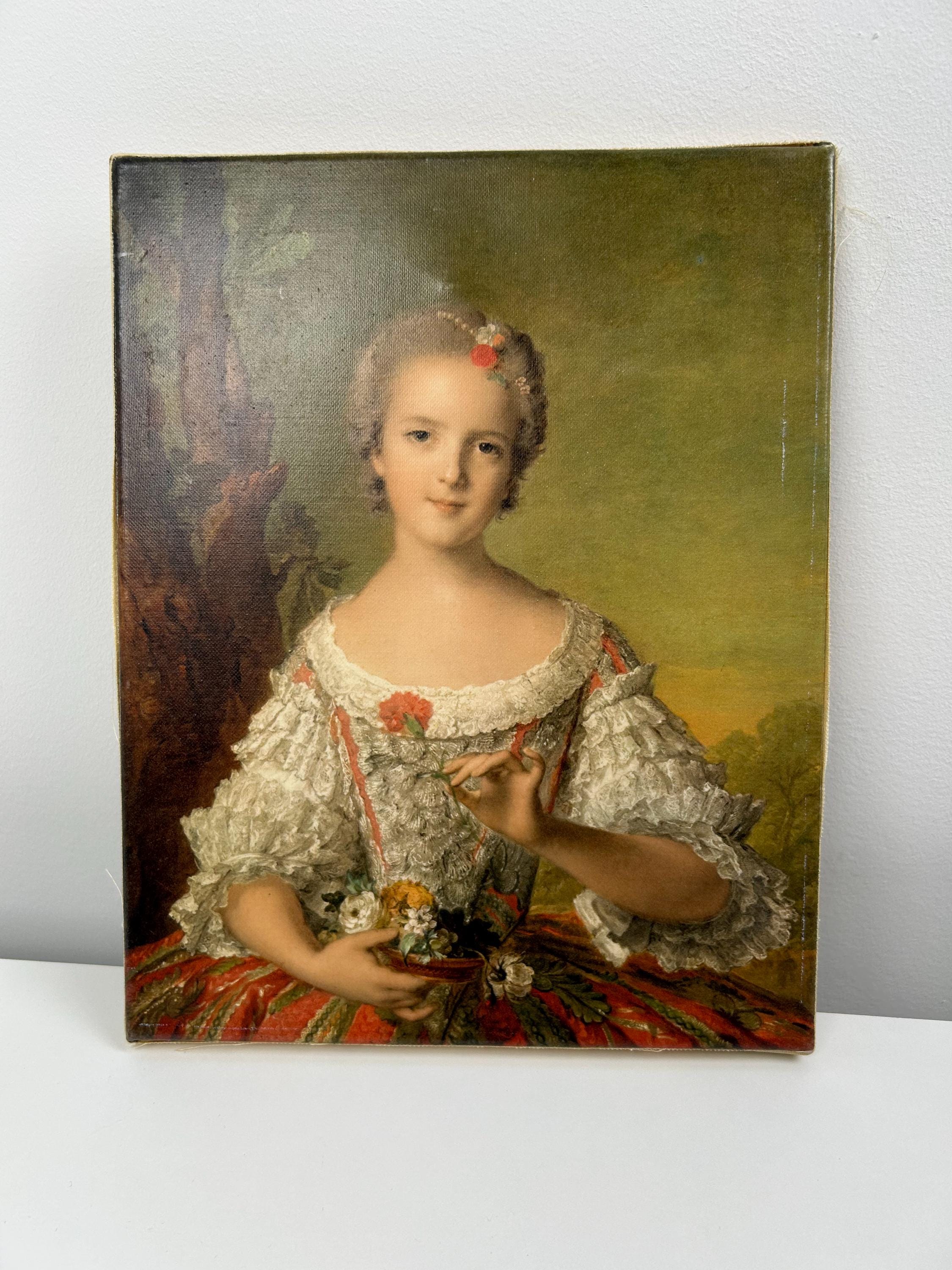 Kunstdruck vintage Jean-Marc Nattier Madame Louise Frankreich Chateaucore Dekoration französische Einrichtung Gemälde Jugenstil Bild Barock