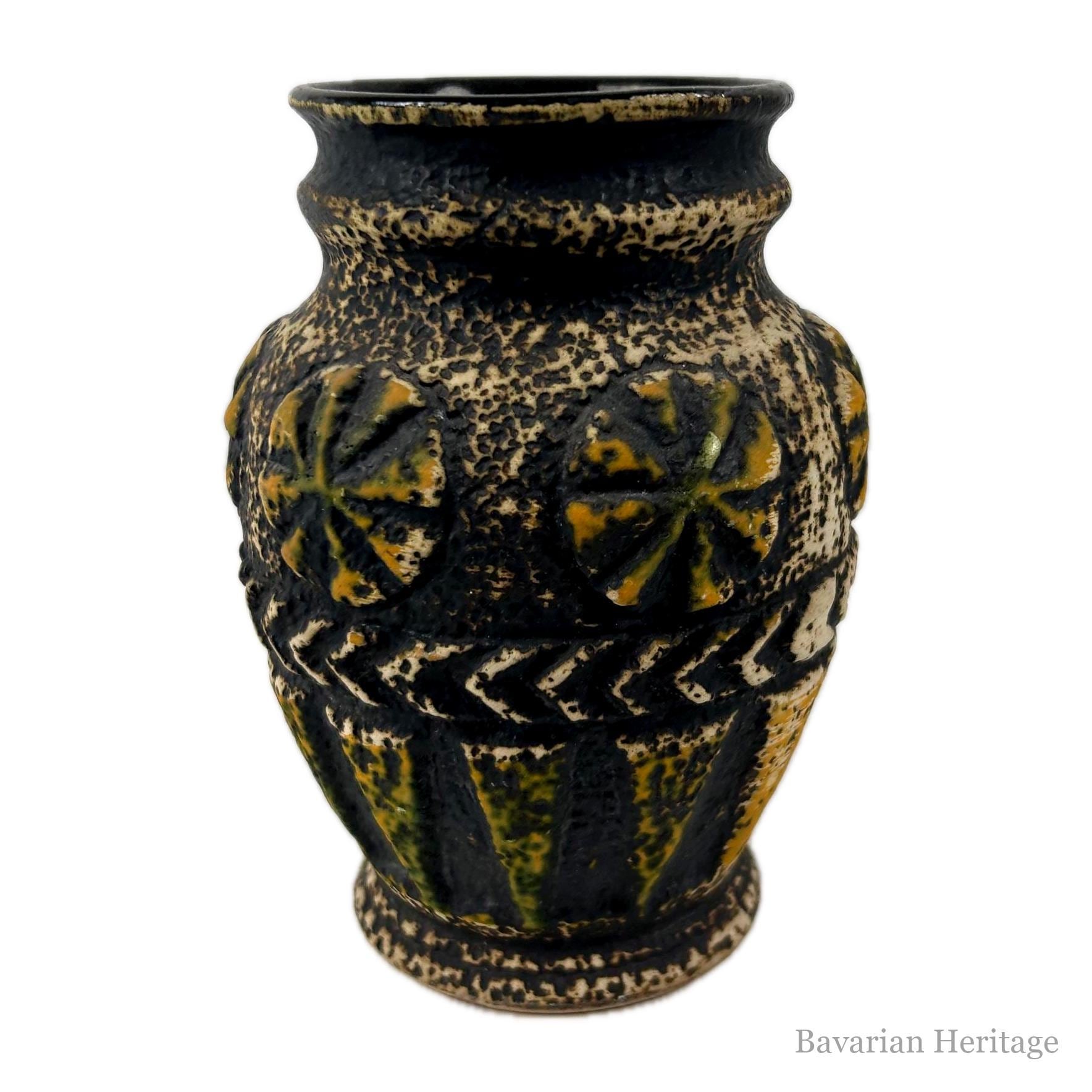 Keramikvase Fat Lava Stil Braun Vintage Midcentury