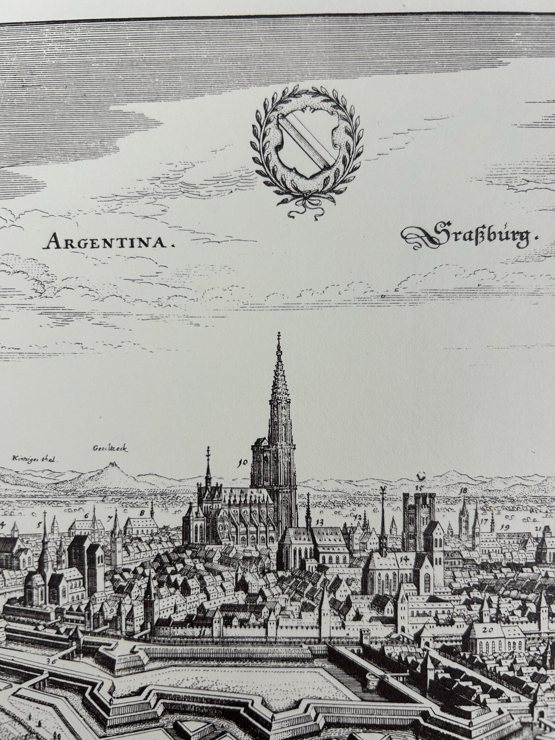 Straßburg Stadtplan vintage 43x30 cm 16,92x11,81 in Dekoration alt Wohndekoration Bild retro Wanddeko Landkarte Frankreich Einrichtung