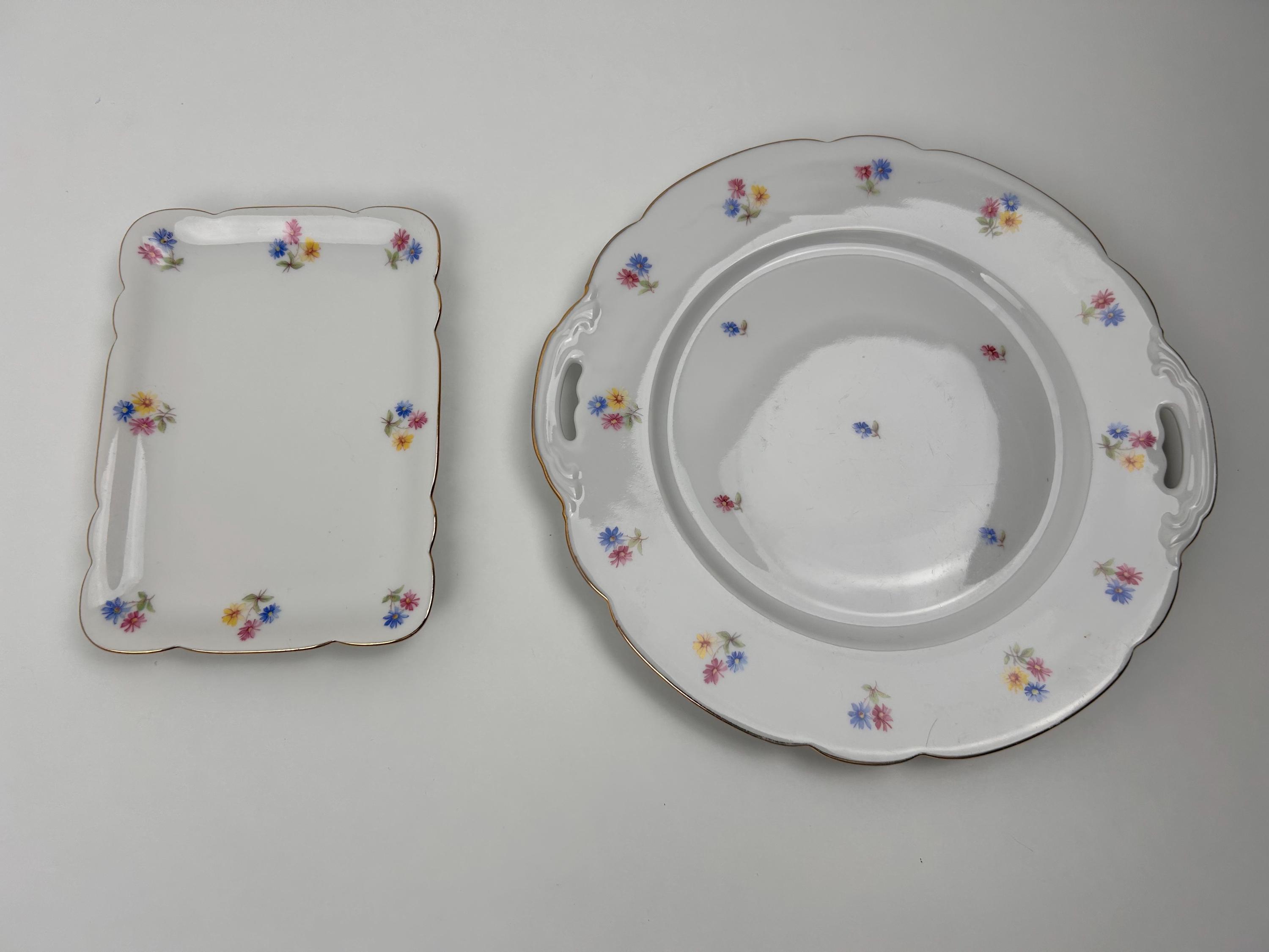 Vintage Set Vorlegeplatte Anrichteteller vintage Streublumen Anrichten Blumenmuster Seltmann Weiden Bavaria