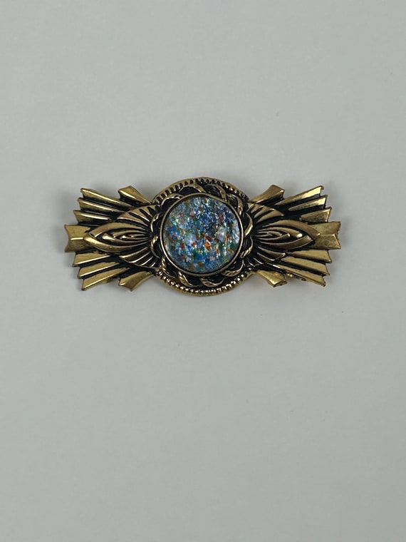 Vintage Goldene Schleifenbrosche 8cm