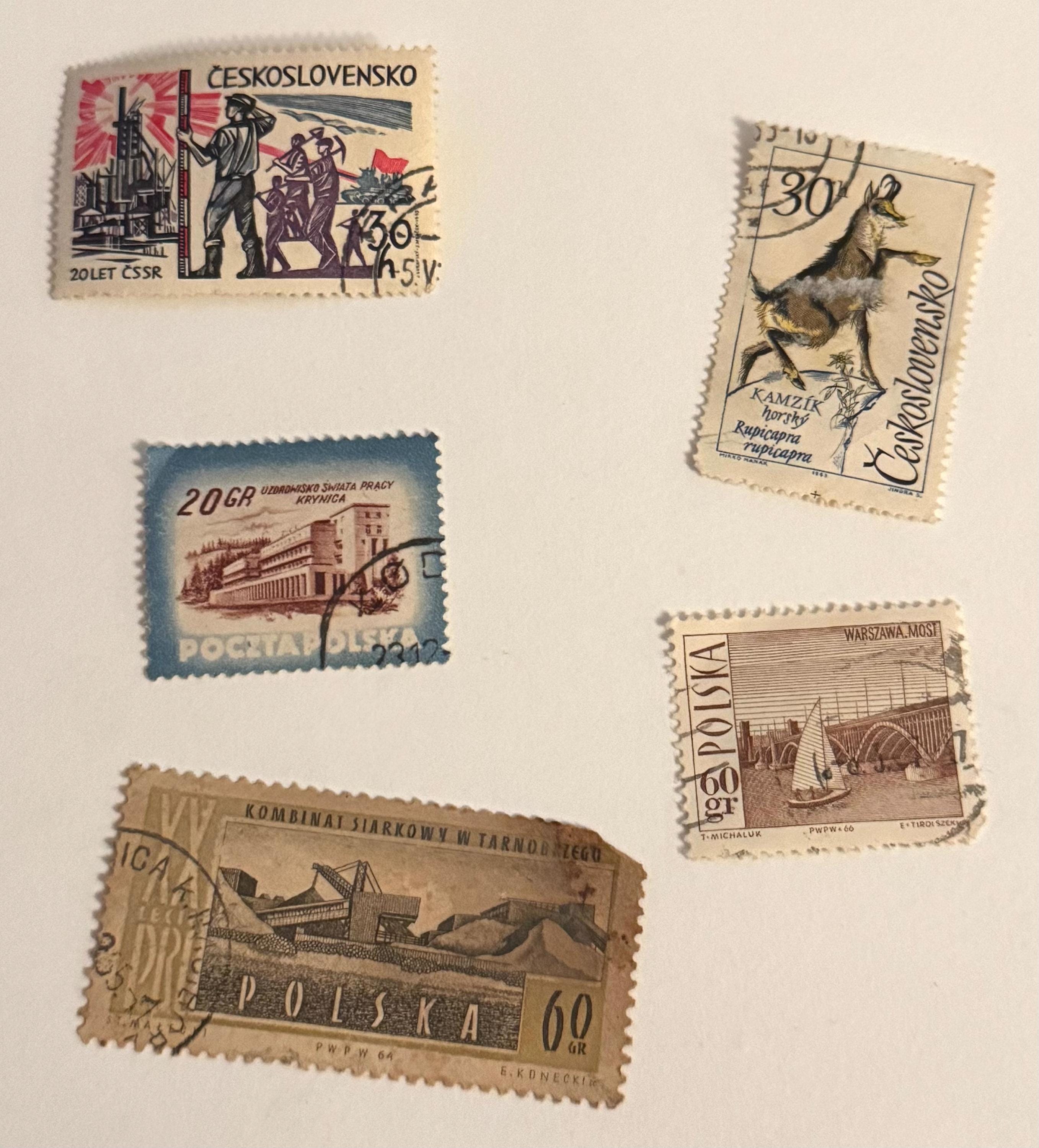 Antikes Tschechoslowakei & Polen Briefmarken Set