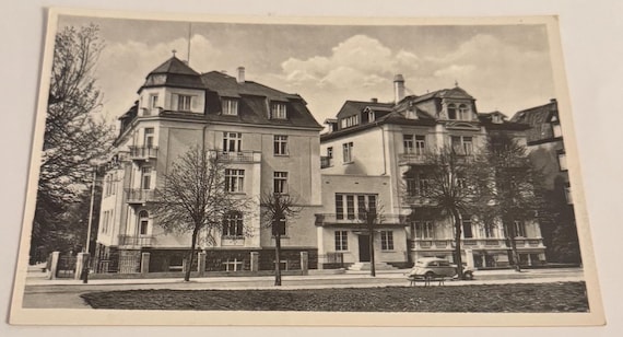 Vintage Postkarte Historische Stadtansicht Alpen