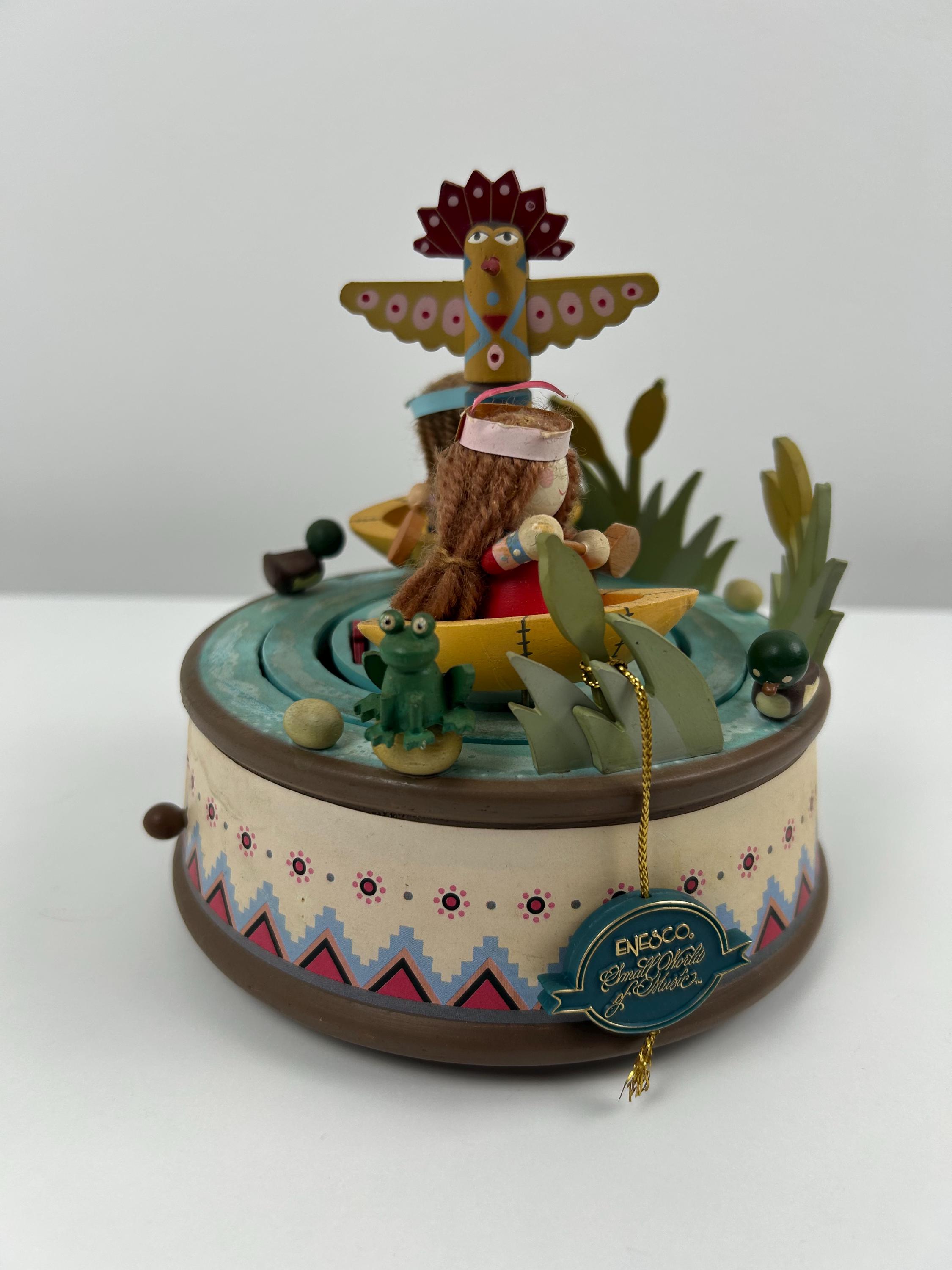 Music box natives vintage Enesco music box furnishings South America decoration music box collector gift collector music boxes gift idea old