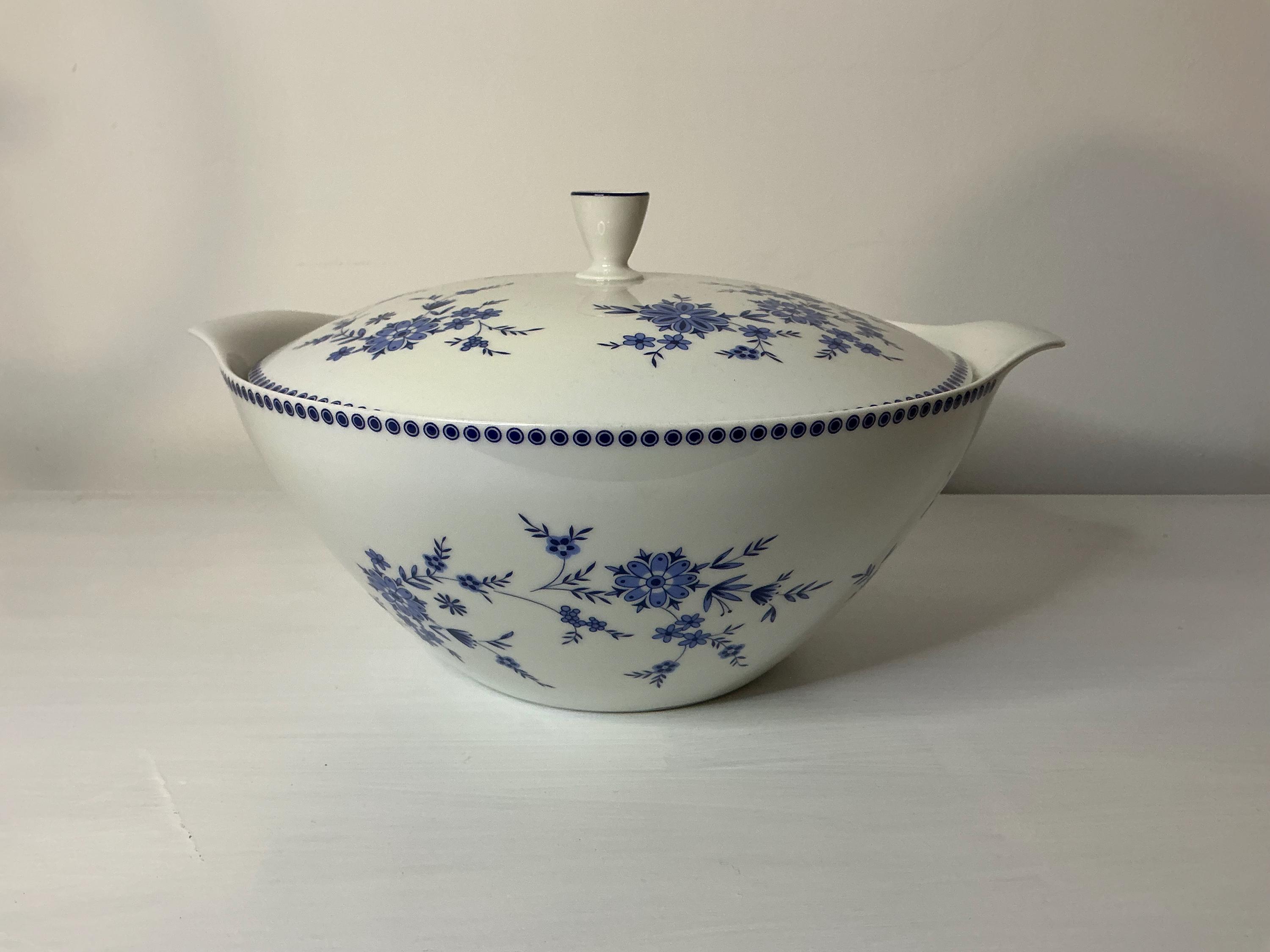 Suppenterrine Porzellan Zwiebelmuster vintage Dekoration vintage Château Core Einrichtung thrift Blumenmuster