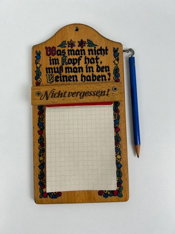 Vintage Notizblock Wandblock mit Spruch