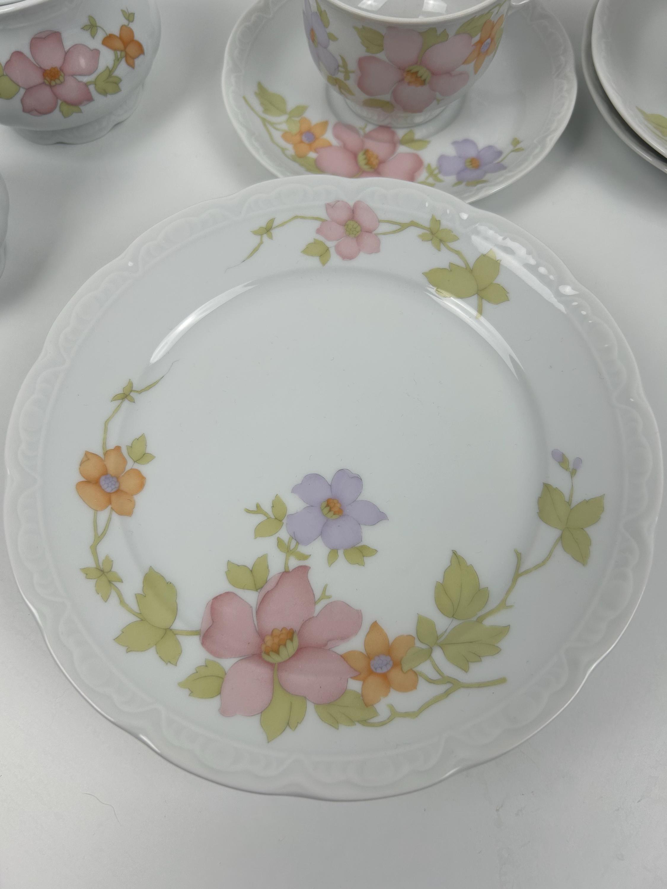 Vintage Kaffeeservice Mitterteich Teeservice retro Tellerset alt Blumenmuster floral Blumenteller Blumentasse