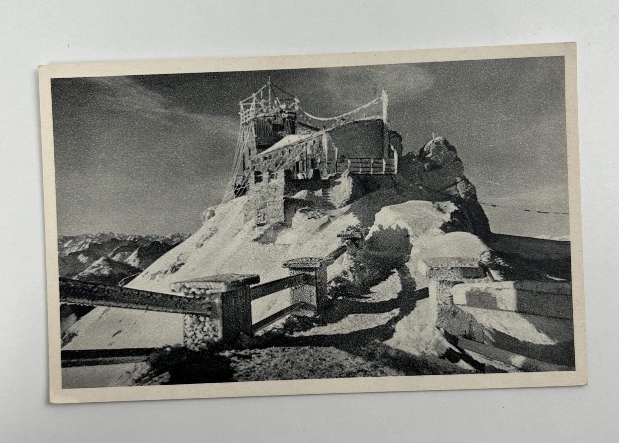 Postkarte Zugspitze Münchner Haus vintage Postkarte Künstlerkarte alt Ansichtskarte Sammler Karten Sammlung retro Postkartensammlung thrift