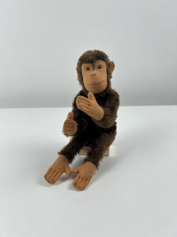 Steiff Affe vintage 18cm 7" braun Äffchen Plüschtiersammlung Stofftiersammlung Steiffsammler Geschenk Einrichtung thrift Dekoration retro