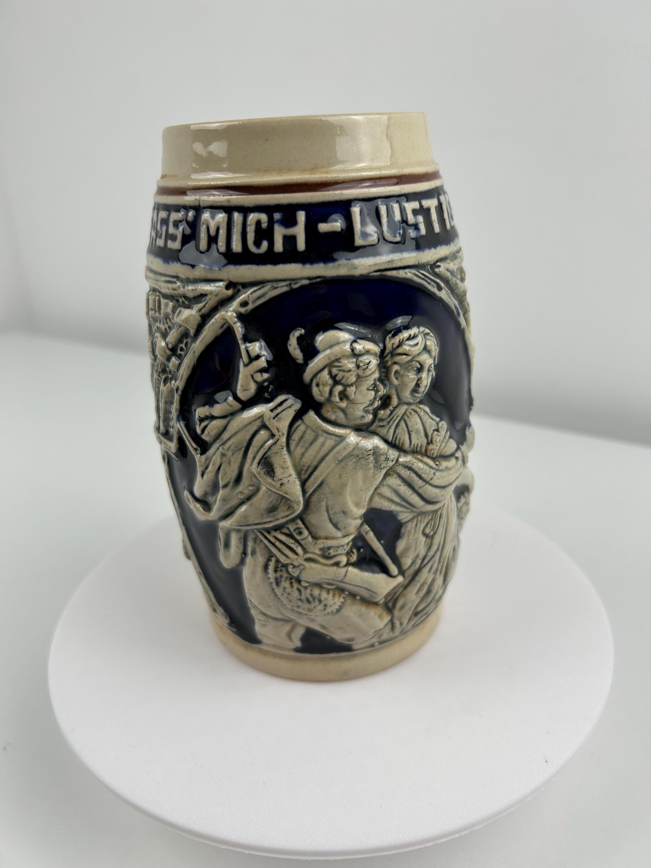 Vintage Bierkrug King  Zinndeckel Dekoration Kneipe Tradition Sammlung Sammlerobjekt