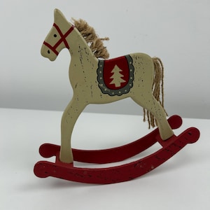Small rocking horse red vintage height approx. 21 cm 8.27 in decoration horses furnishings retro living horse thrift horse collection horse collector