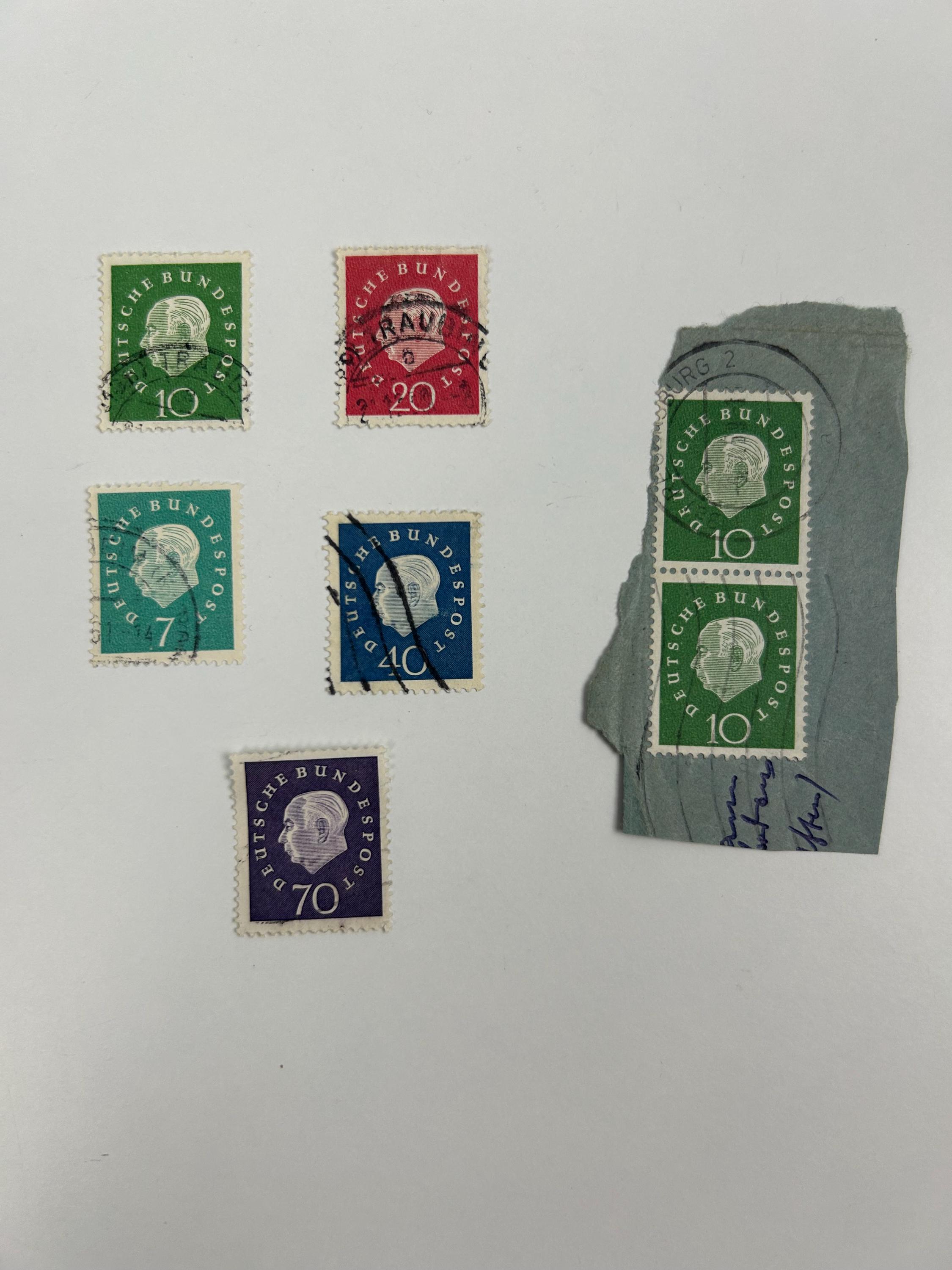 Briefmarkenset Theodor Heuss gestempelt Briefmarkensammlung Philatelie Postwertzeichen alt Briefmarkensammler