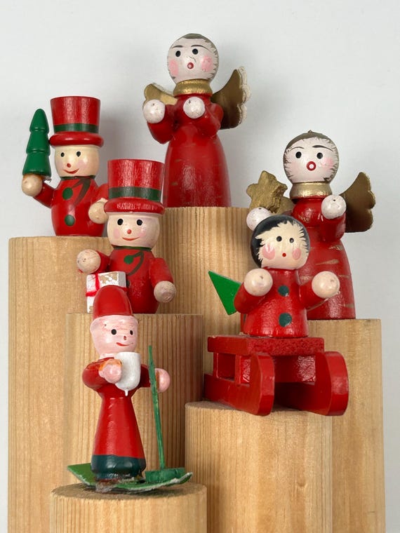 Erzgebirge Weihnachtsfiguren Set Vintage