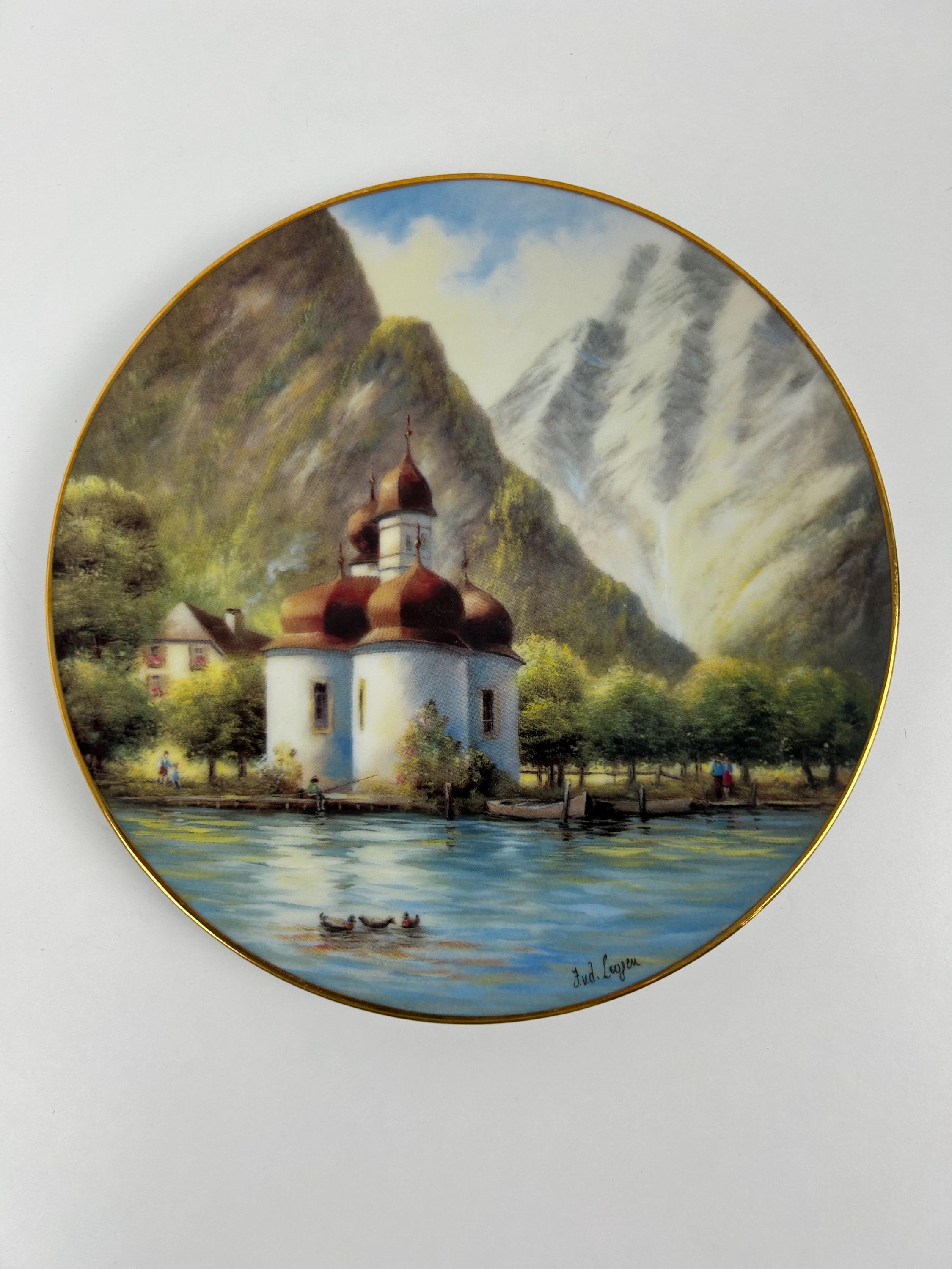Wandteller vintage Sankt Bartholomä Königssee Wanddekoration Bayern Wandbehang nostalgisch Wandbild Oberbayern